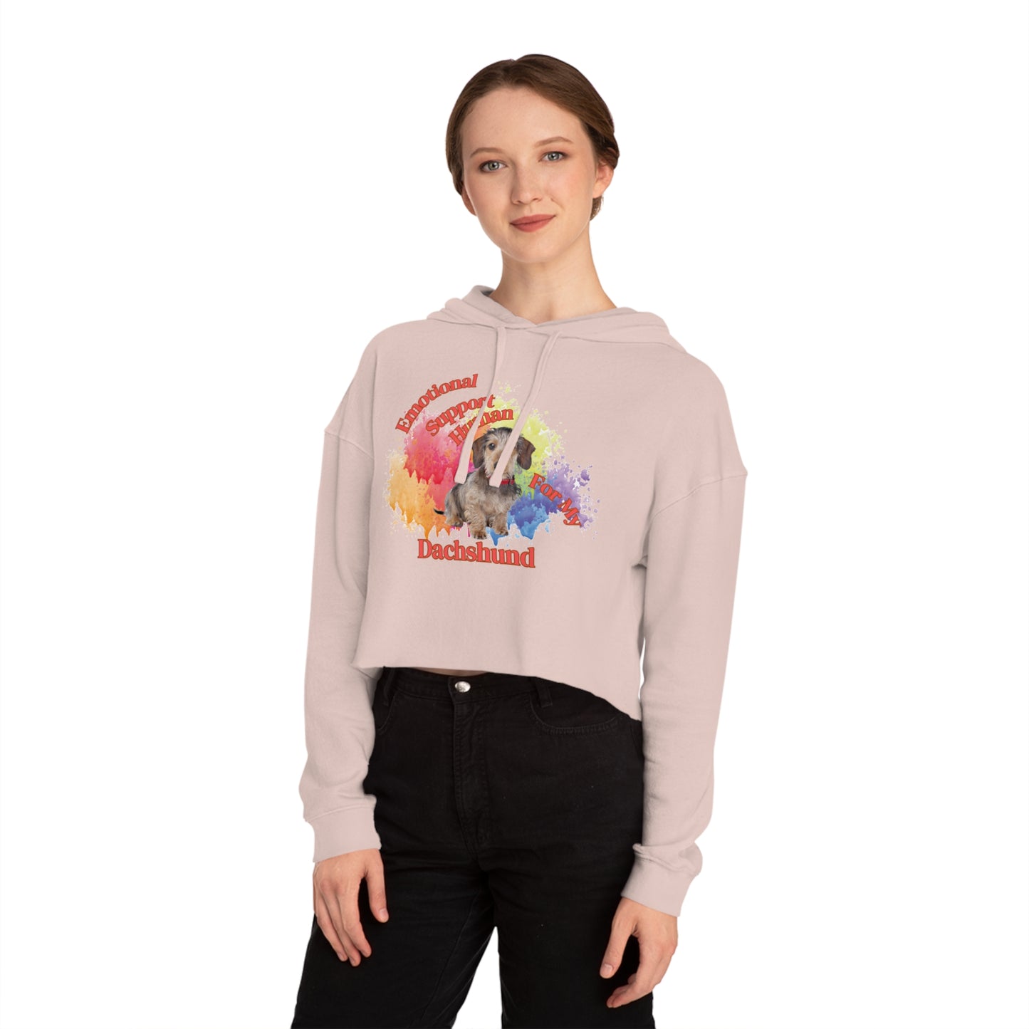 Emotional Support Human for my Dachshund cropped Hoodie