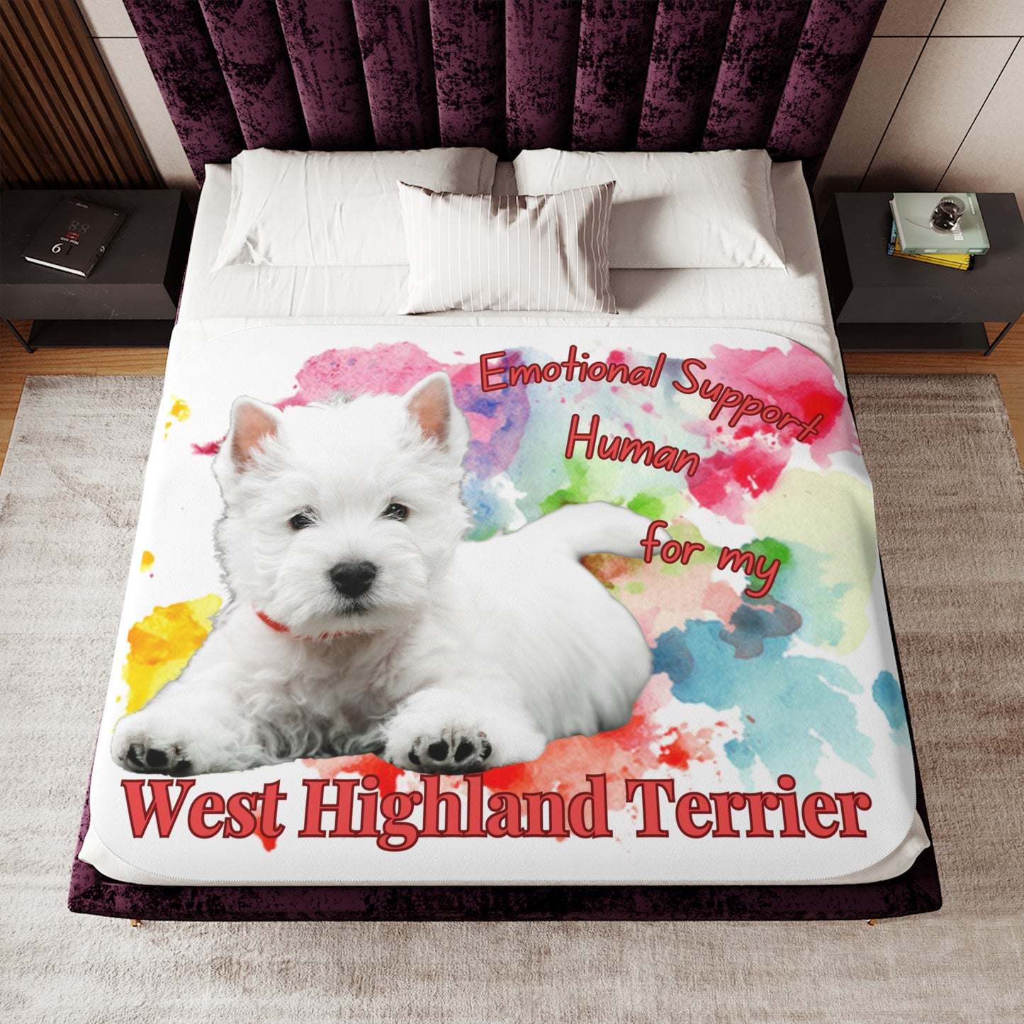 Emotional Support Human Sherpa Blanket – West Highland Terrier Design