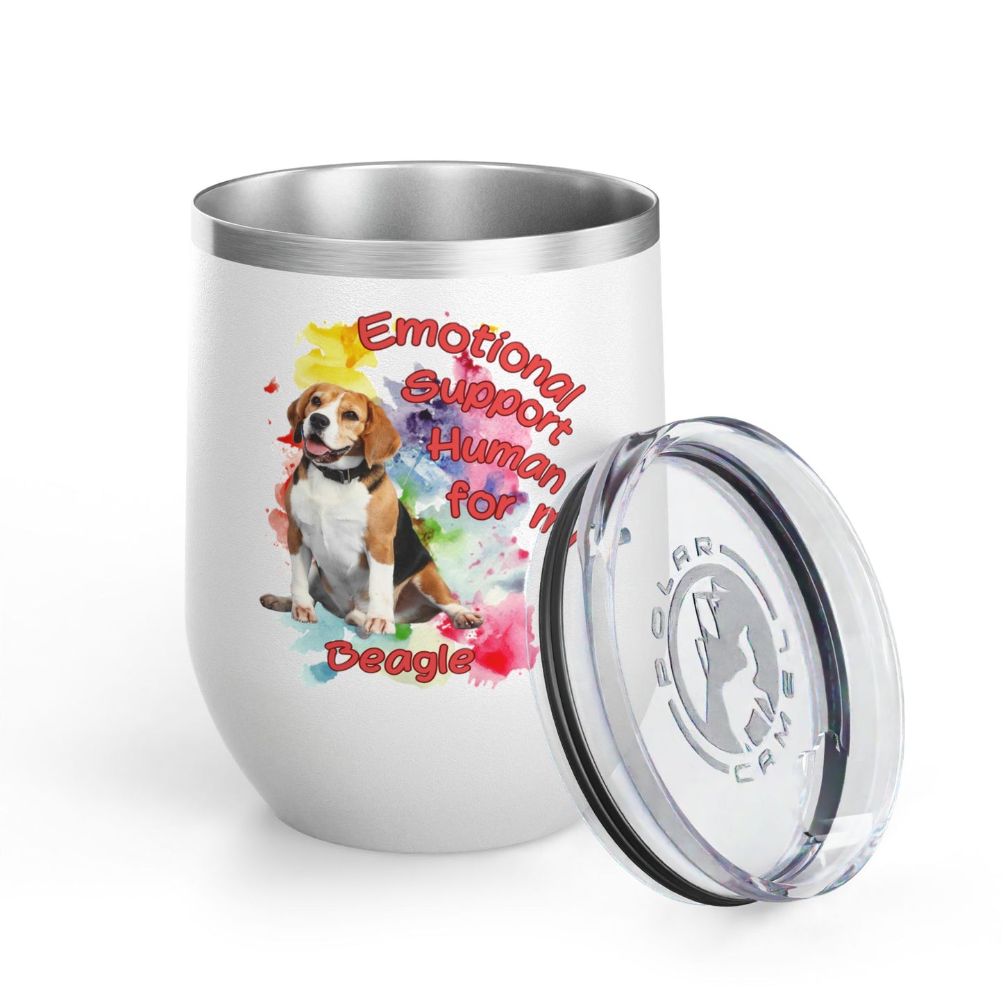 Emotional Support Human for my Beagle Wine Tumbler
