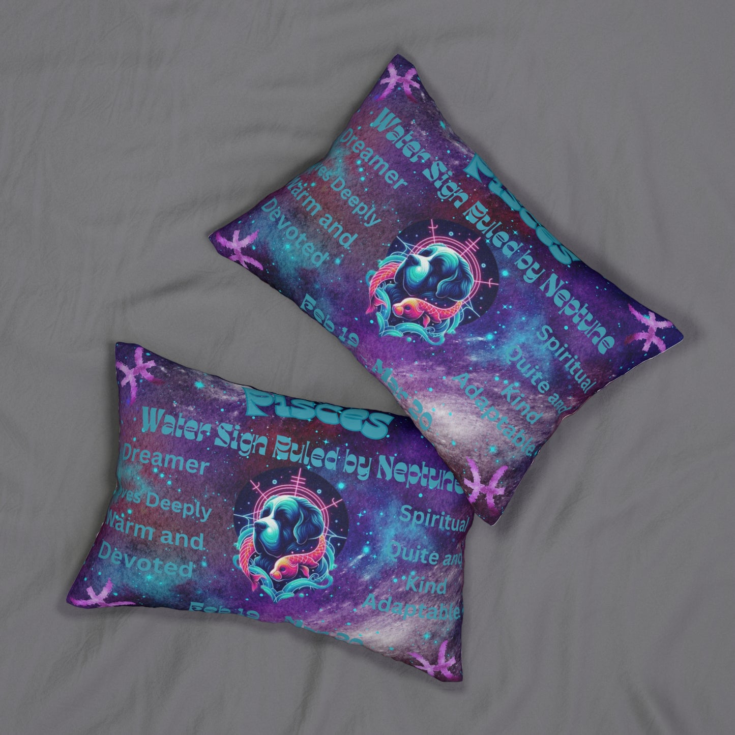 Zodiac Pisces St Bernard Spun Polyester Lumbar Pillow