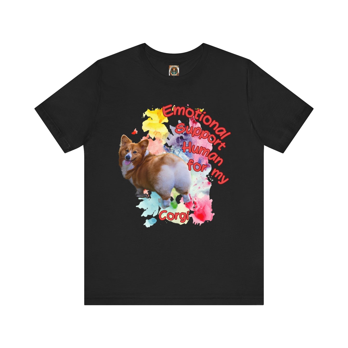 Emotional Support Human Corgi Tee - Unisex Jersey Short Sleeve Shirt