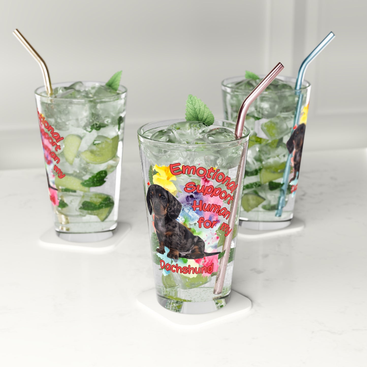 Emotional Support Human for my Dachshund Smooth Hair Pint Glass