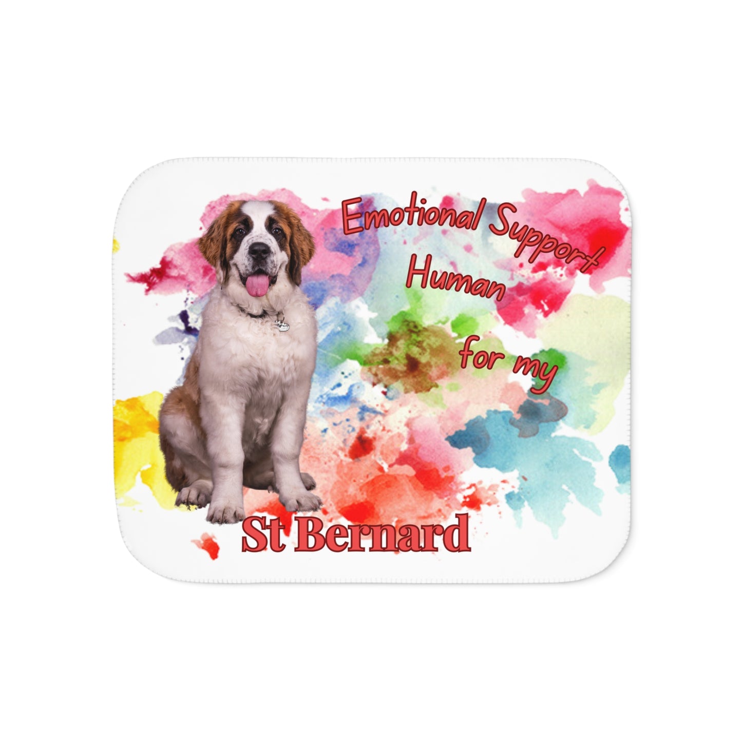 Emotional Support Human Sherpa Blanket - St. Bernard Design