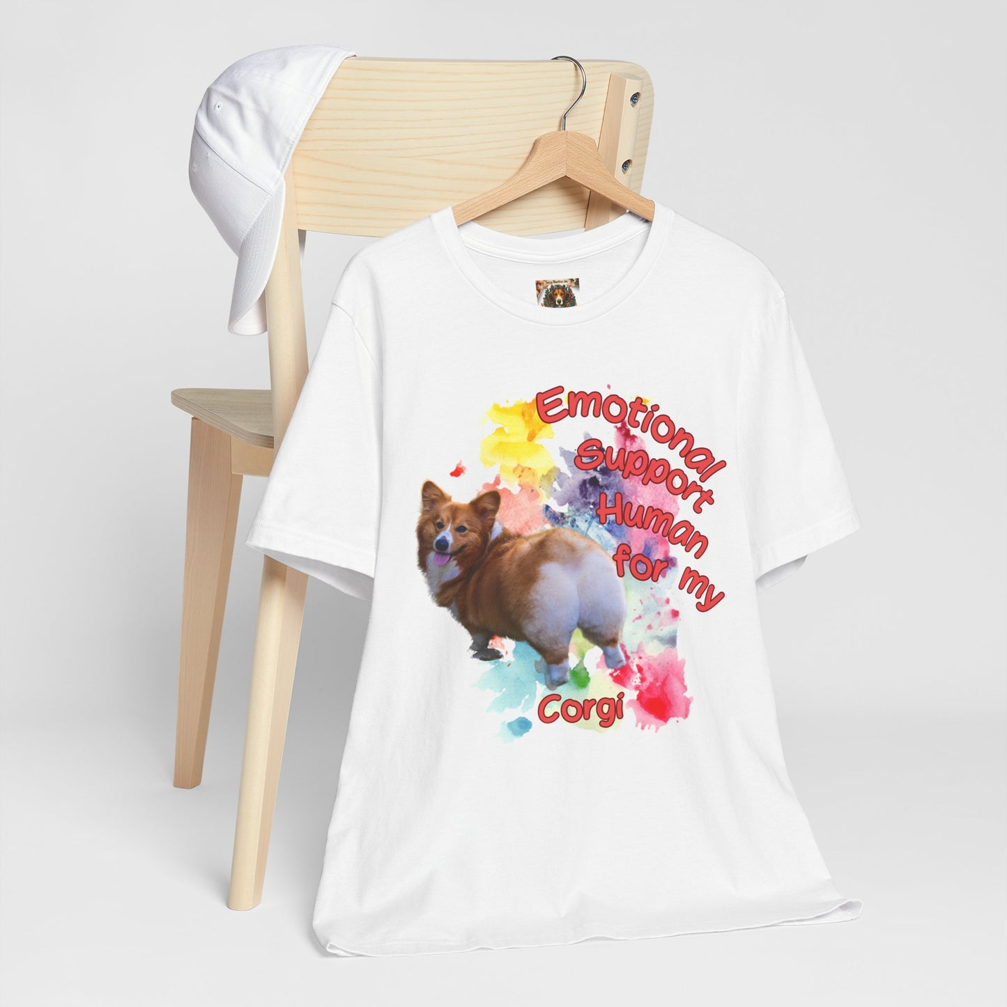 Emotional Support Human Corgi Tee - Unisex Jersey Short Sleeve Shirt