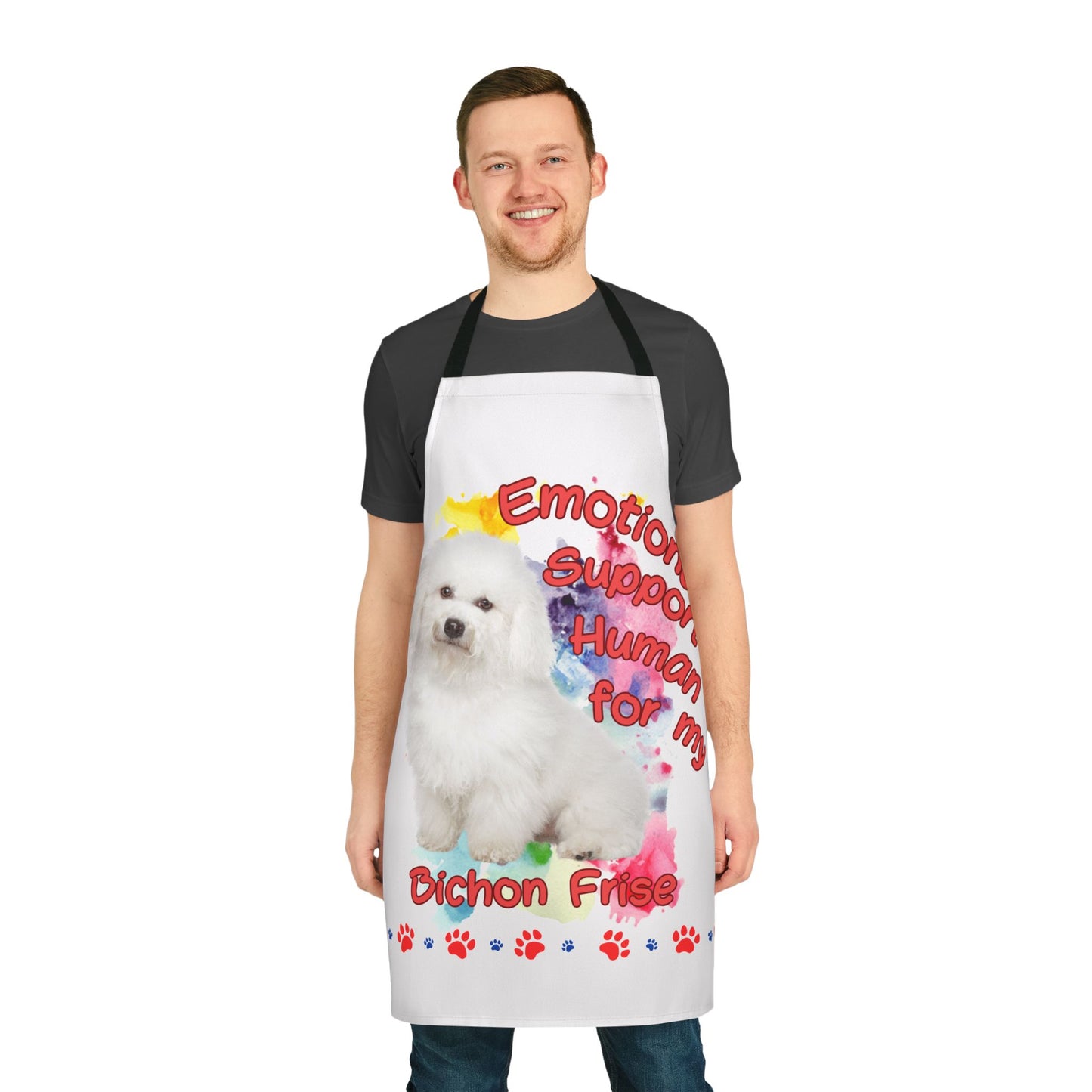 Emotional Support Human for my Bichon Frise Apron