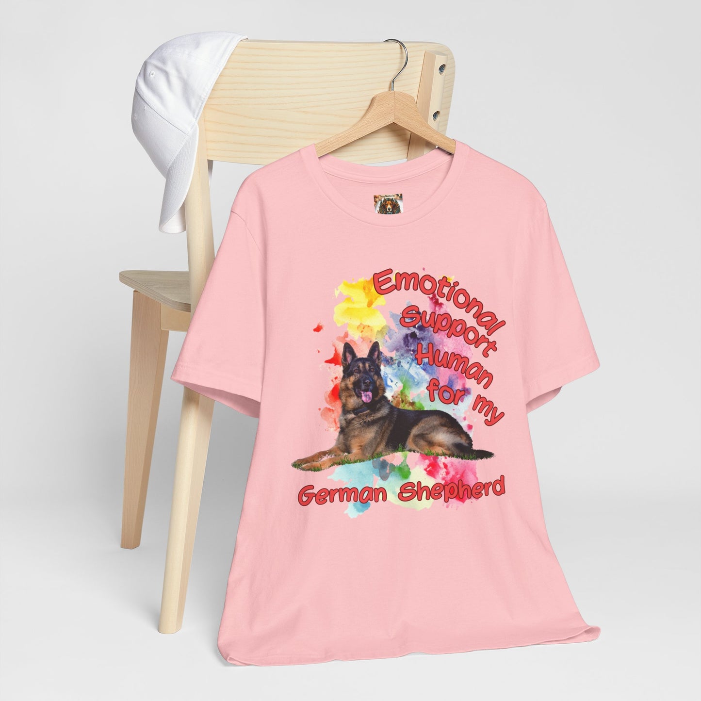 Emotional Support Human German Shepherd Tee - Unisex Jersey Short Sleeve