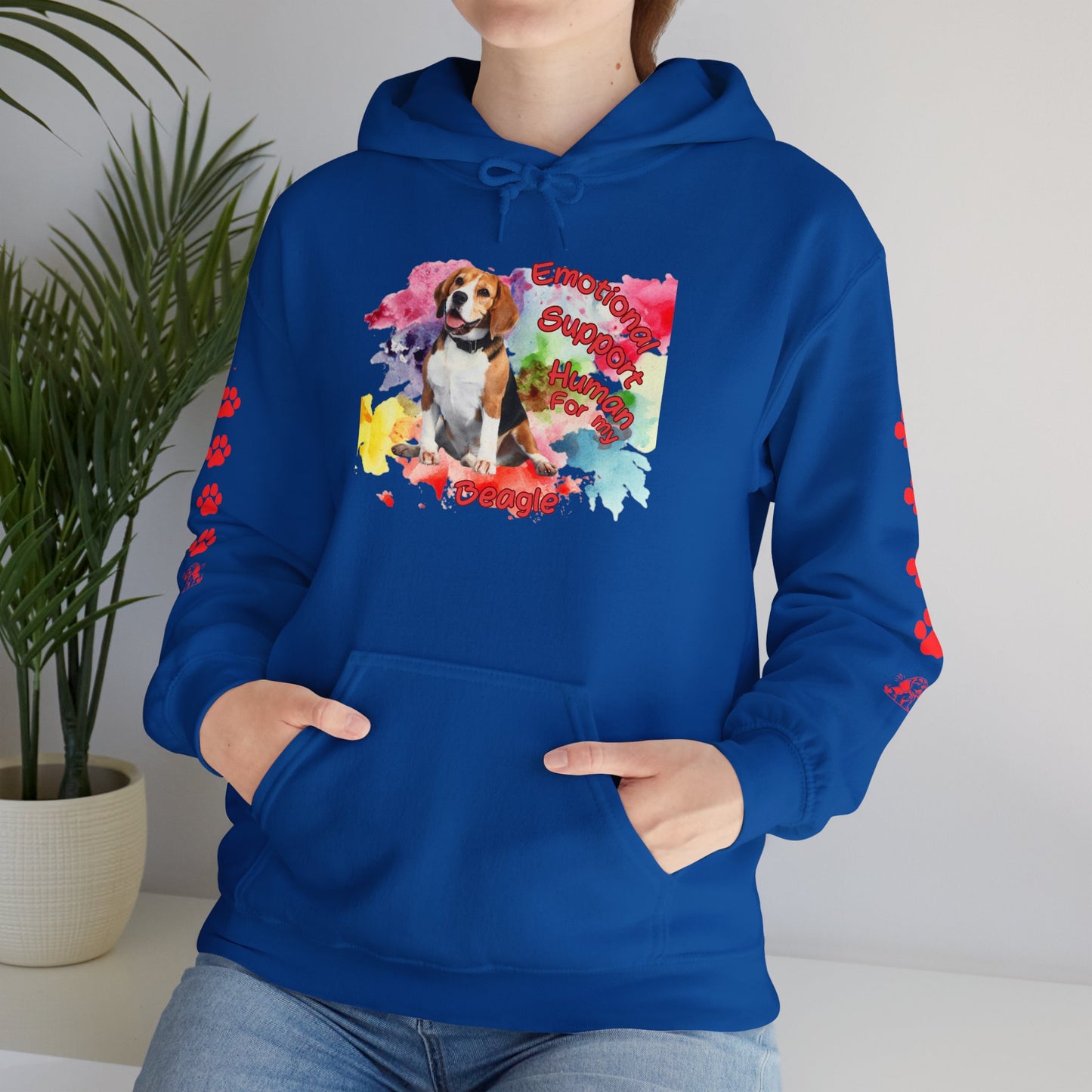 Cozy Emotional Support Human Hoodie for Beagle, Dog lovers comfort wear