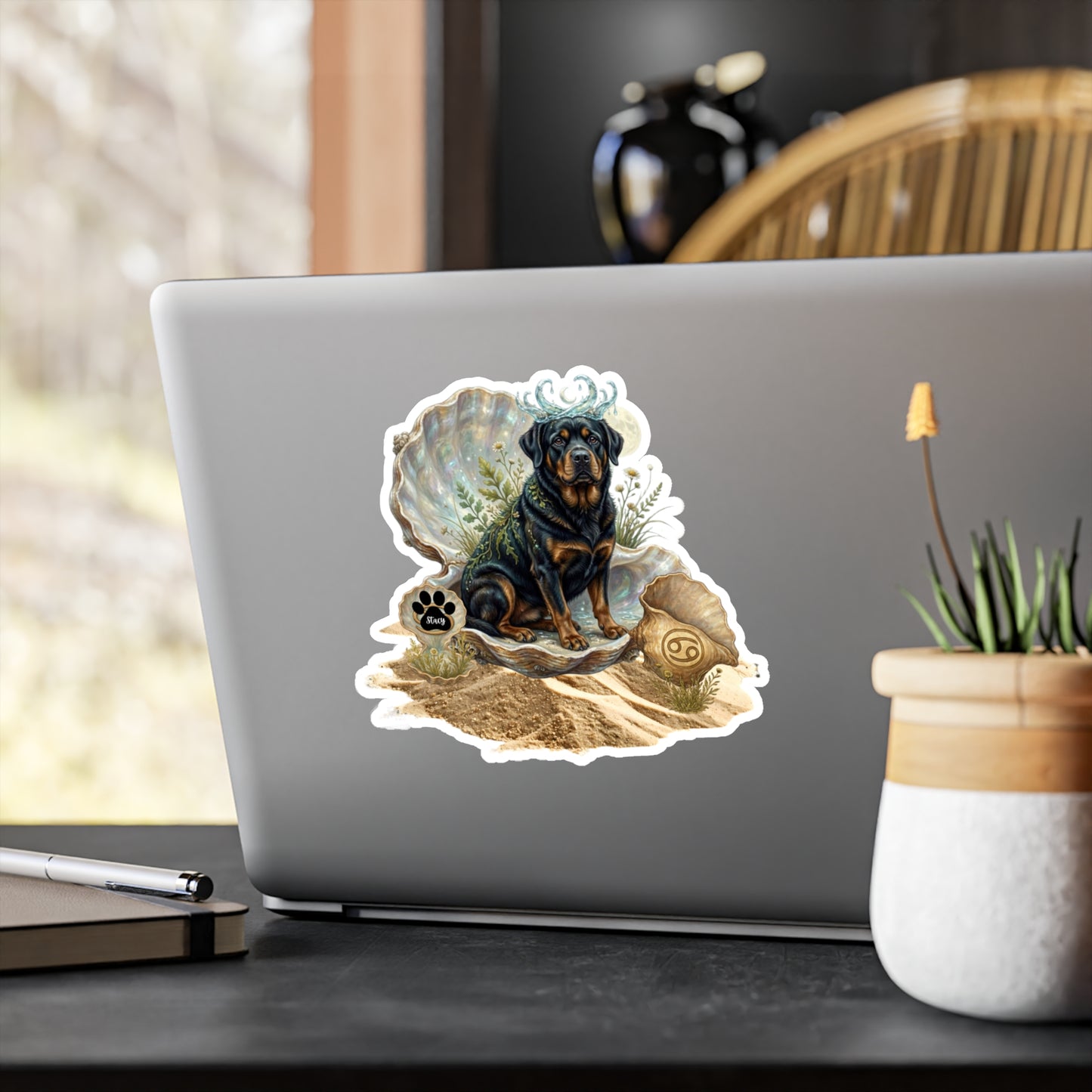 Cancer Zodiac Rottweiler Elements Die-Cut Vinyl Sticker