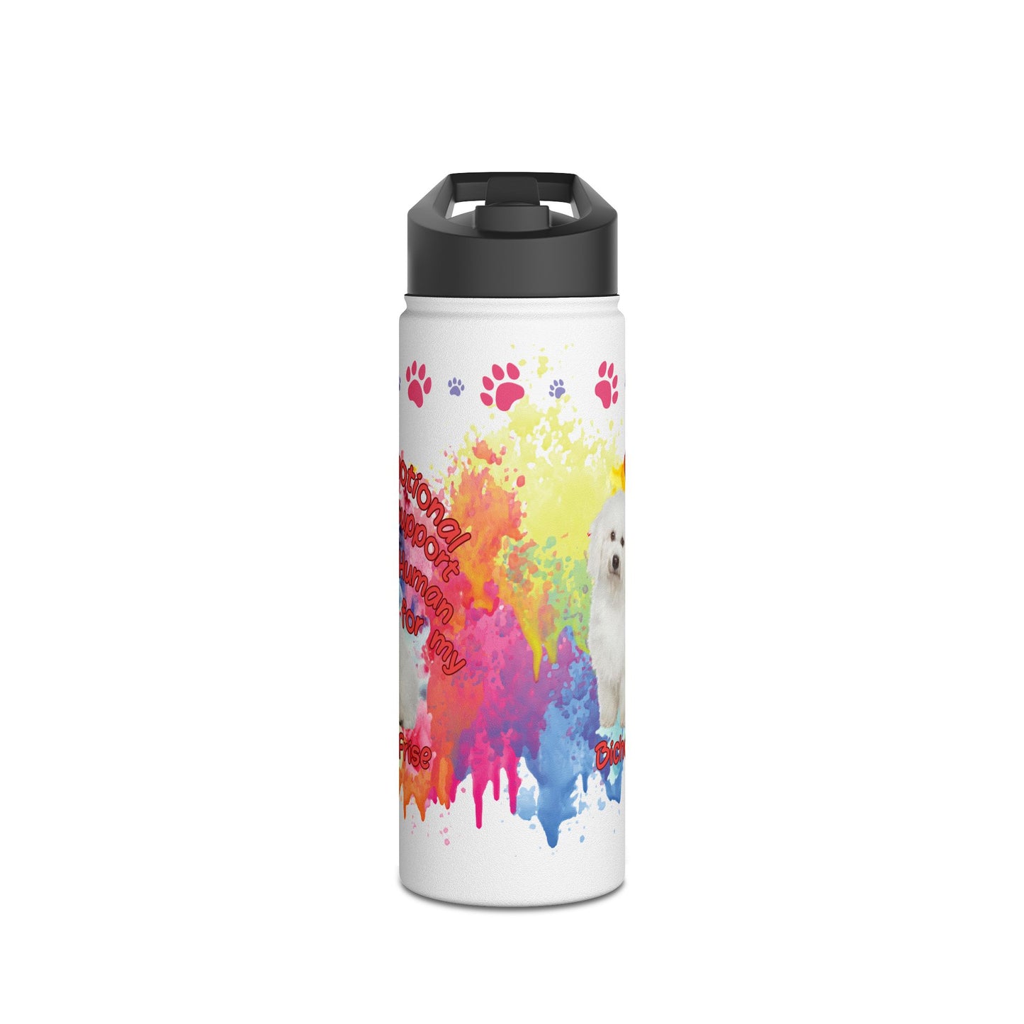 Emotional Support Human for my Bichon Frise Sports Water Bottle