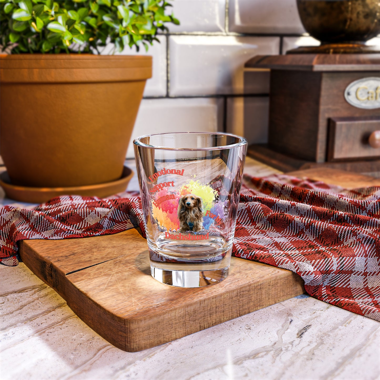 Emotional Support Human for my Dachshund shot glass