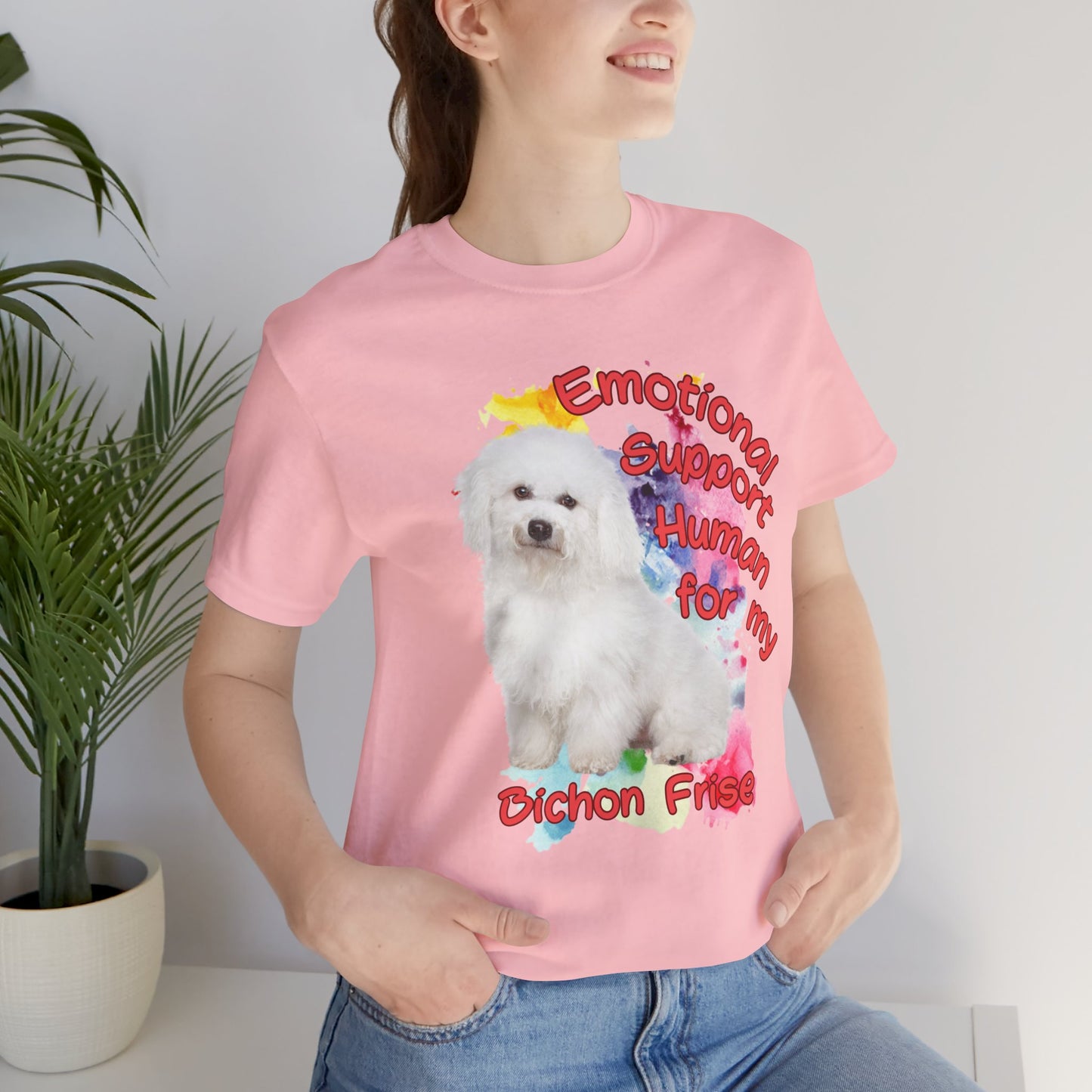 Emotional Support Human Bichon Frise Tee for Dog Lovers