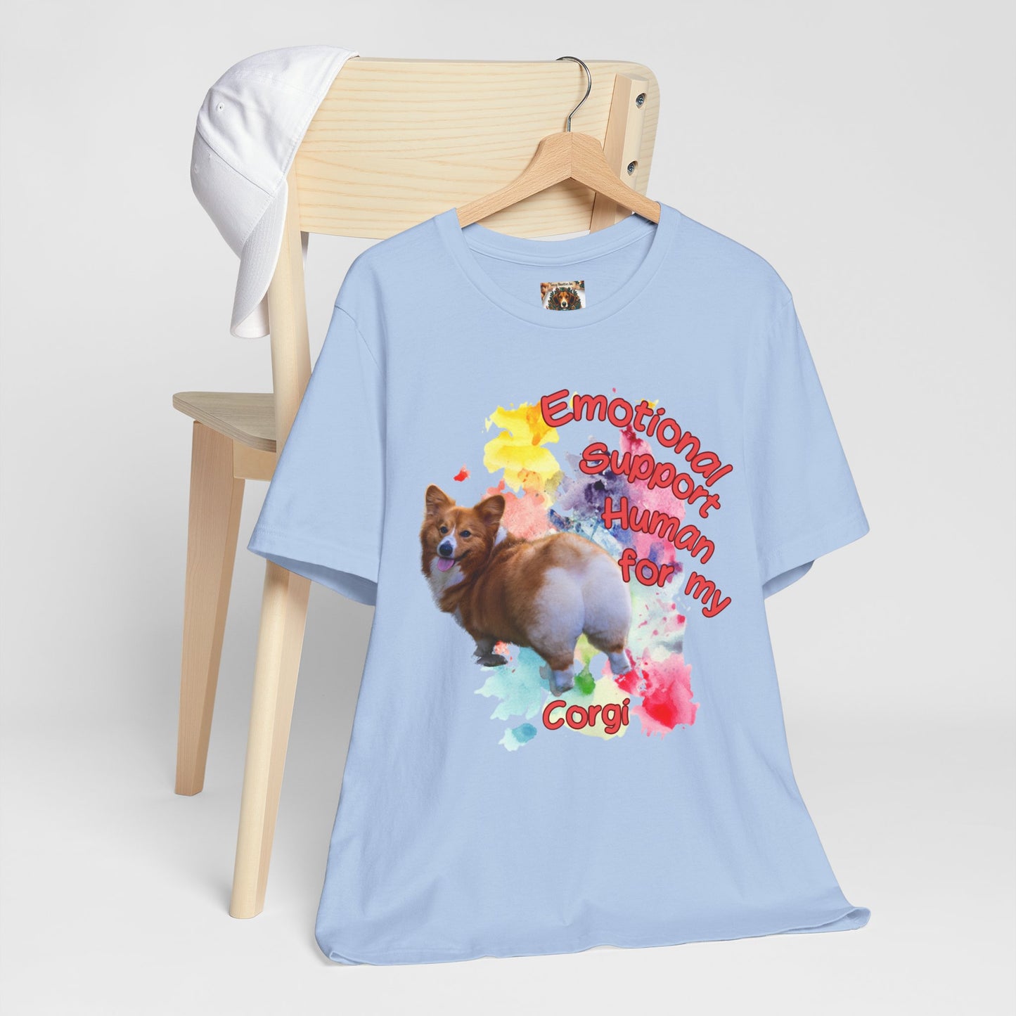 Emotional Support Human Corgi Tee - Unisex Jersey Short Sleeve Shirt