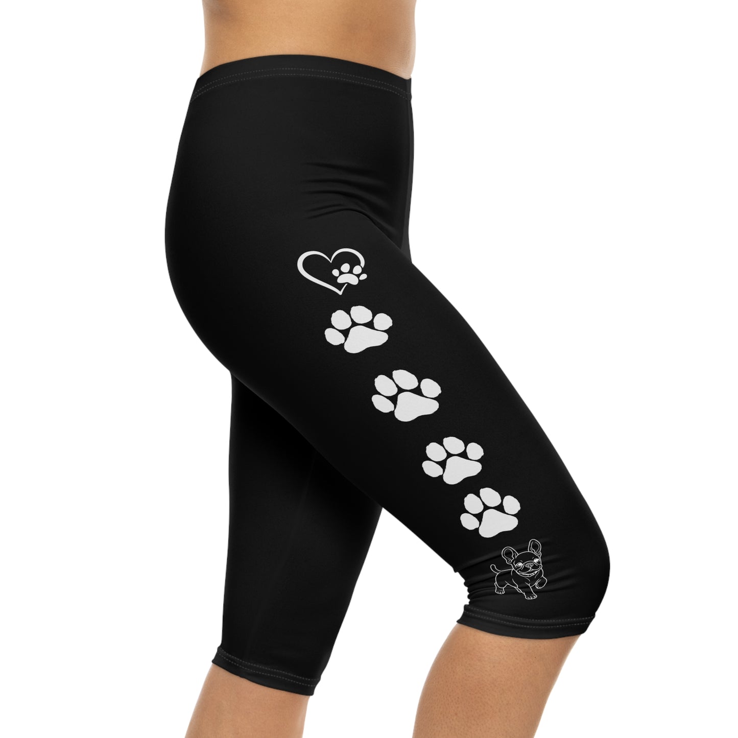 Paws and Hearts French Bulldog Capri Leggings