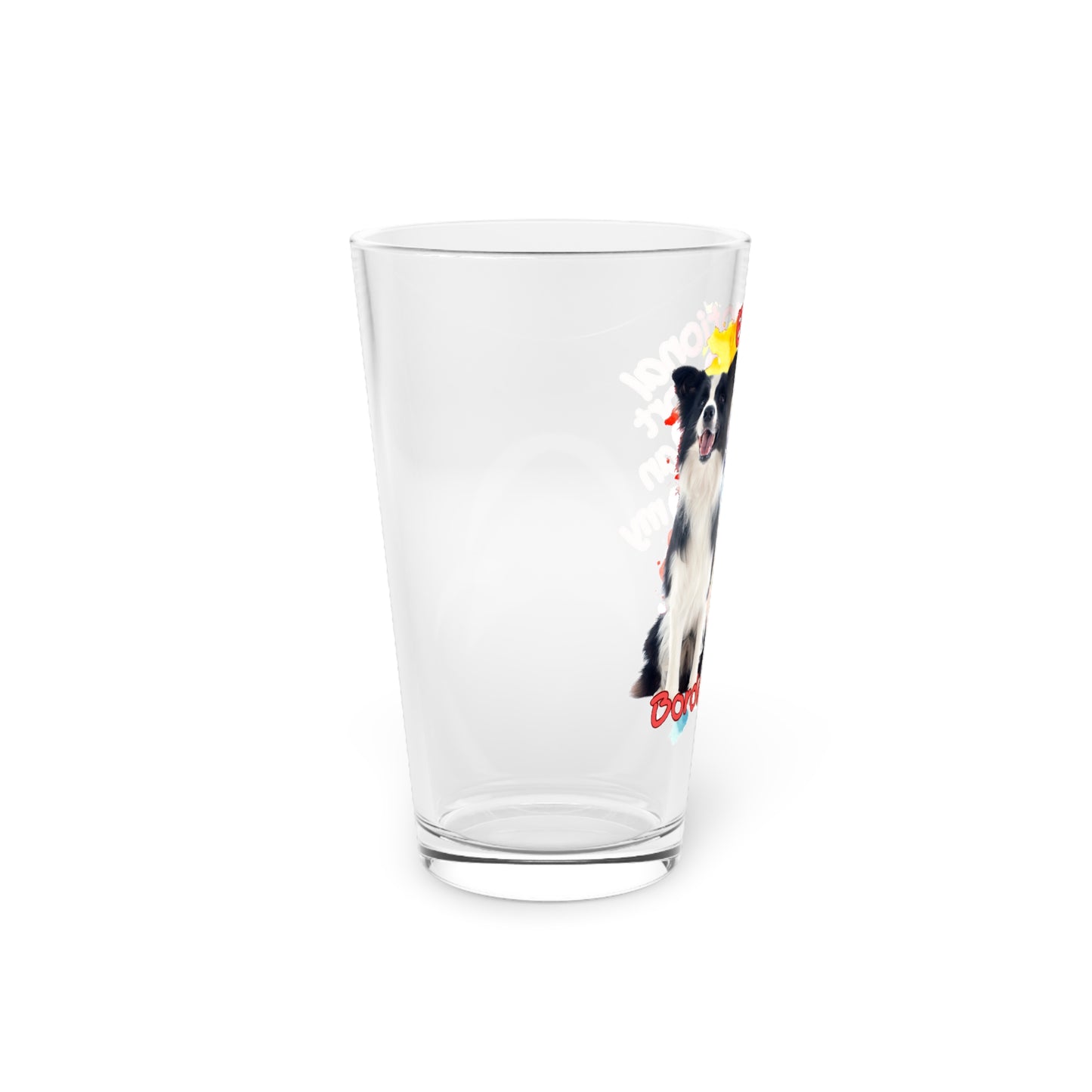 Emotional Support Human for my Border Collie Clear Pint Glass
