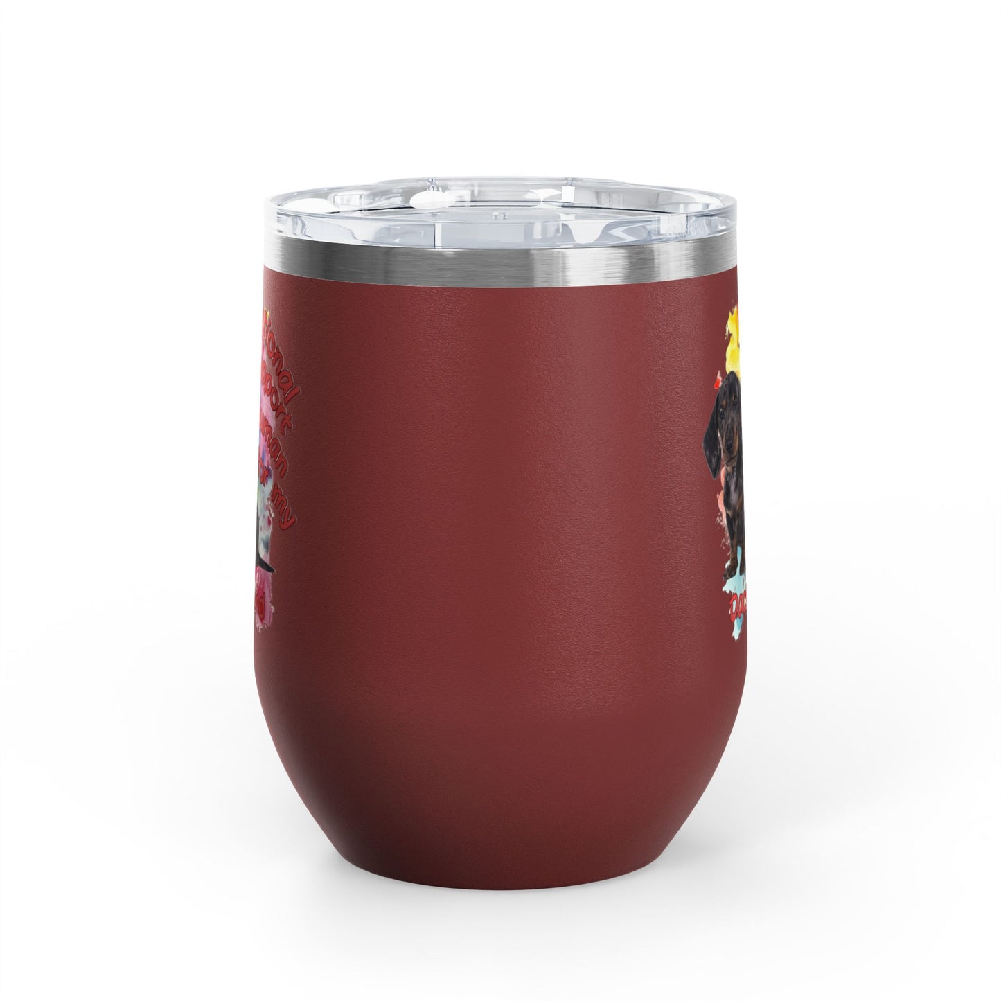 Emotional Support Human for my Dachshund Smooth Hair Wine Tumbler