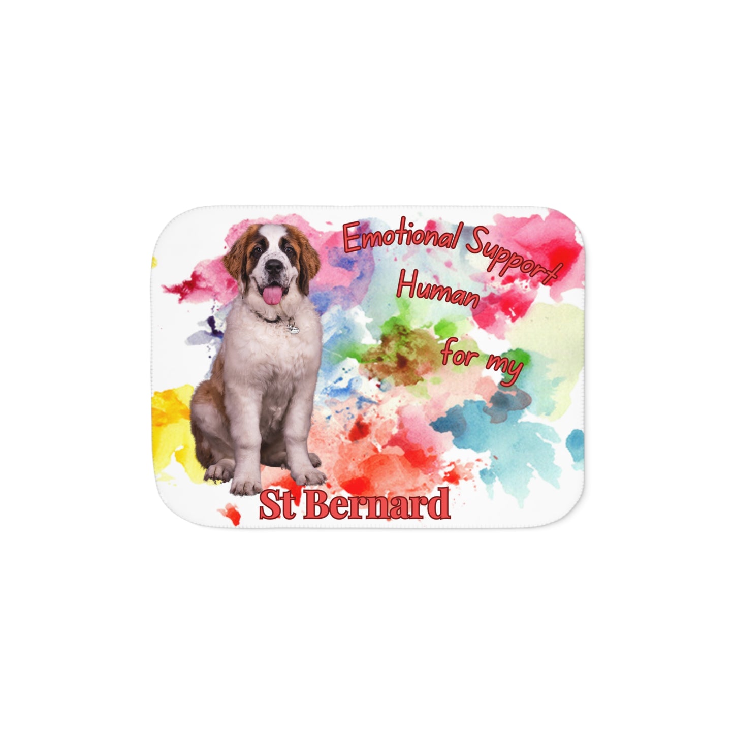 Emotional Support Human Sherpa Blanket - St. Bernard Design