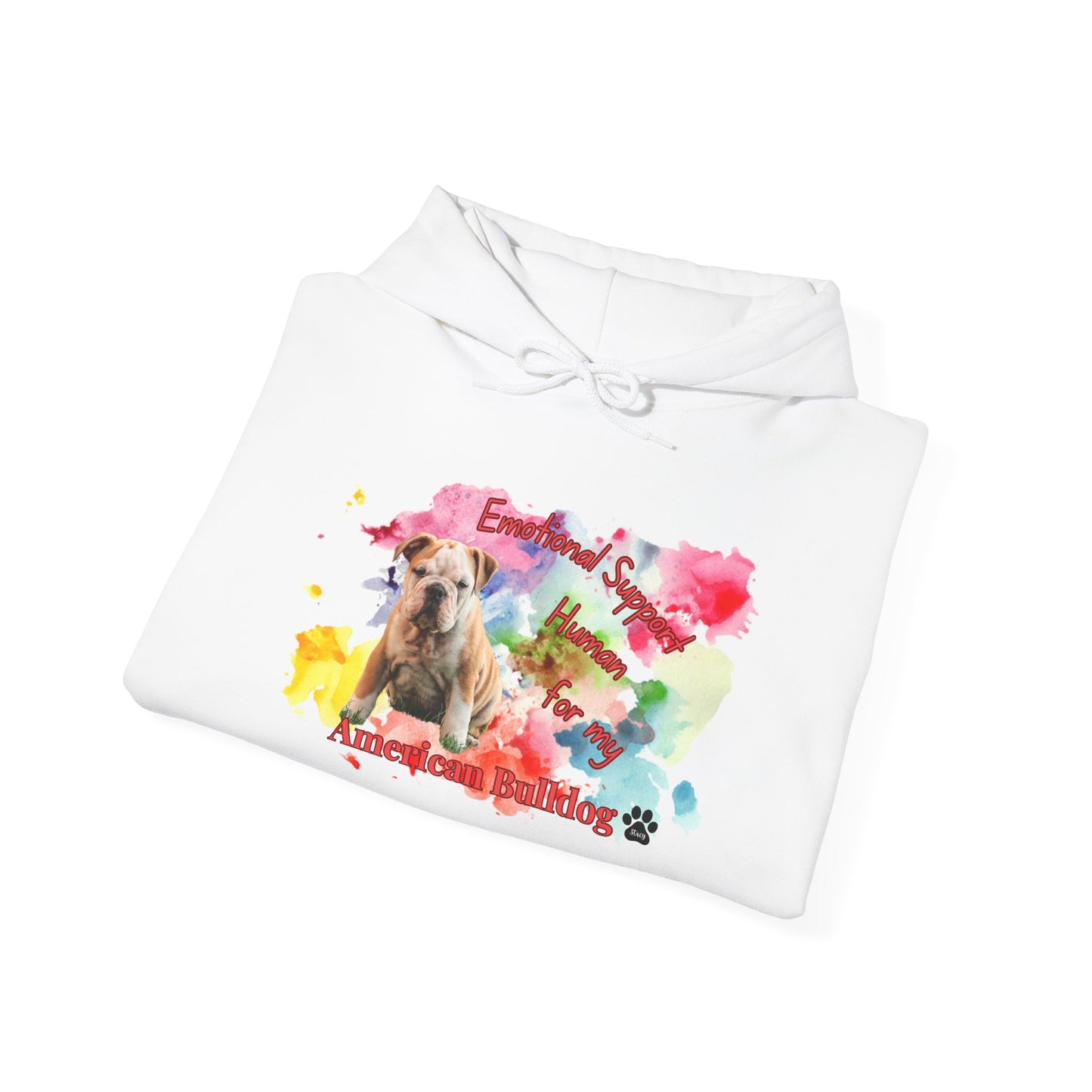 American Bulldog Emotional Support Human Unisex Heavy Blend™ Hooded Sweatshirt