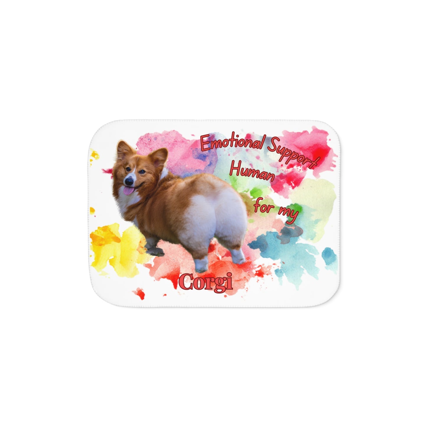 Corgi Emotional Support Sherpa Blanket - Cozy Pet Lover Throw