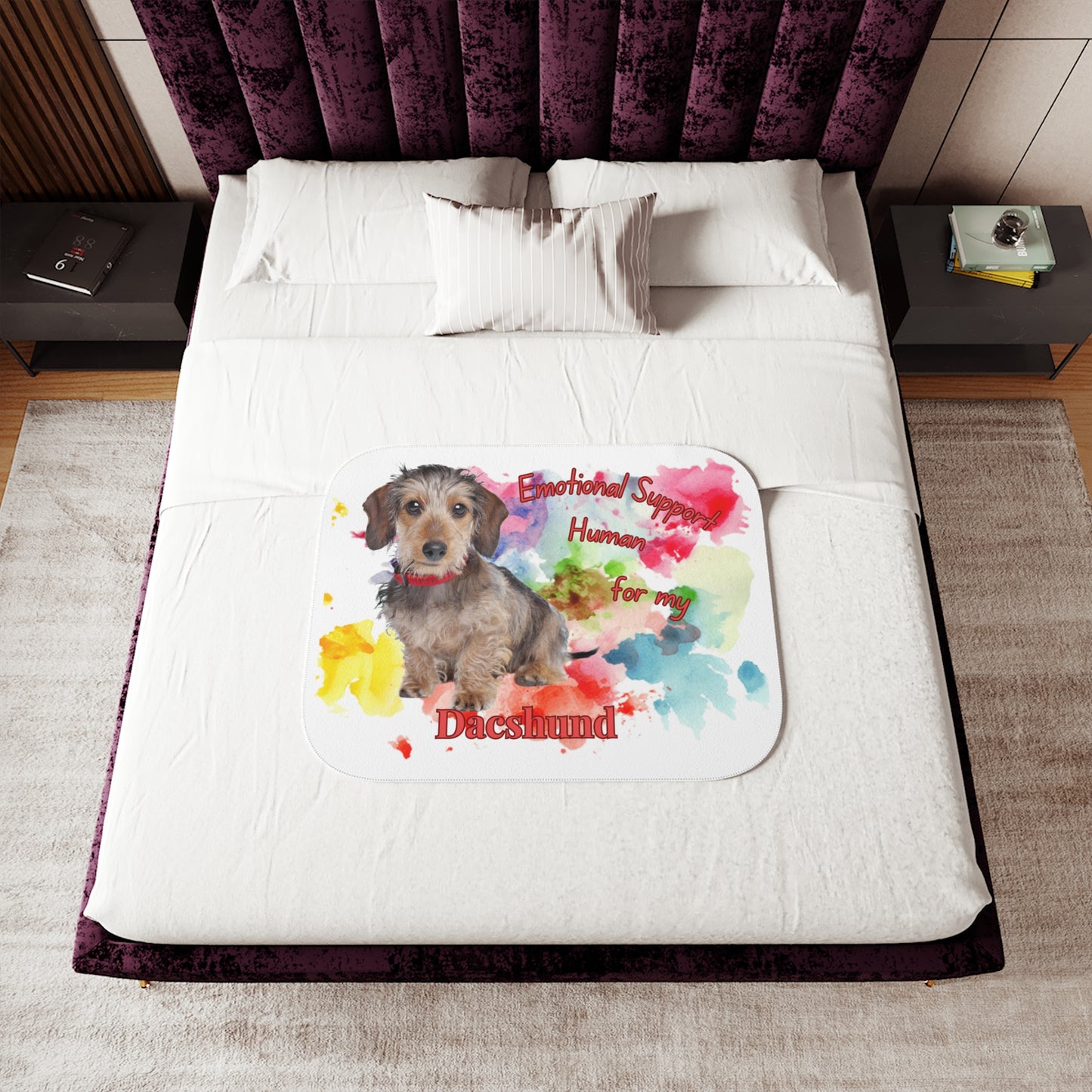 Wire Haired Dachshund Emotional Support Sherpa Blanket - Cozy Pet Lover Gift