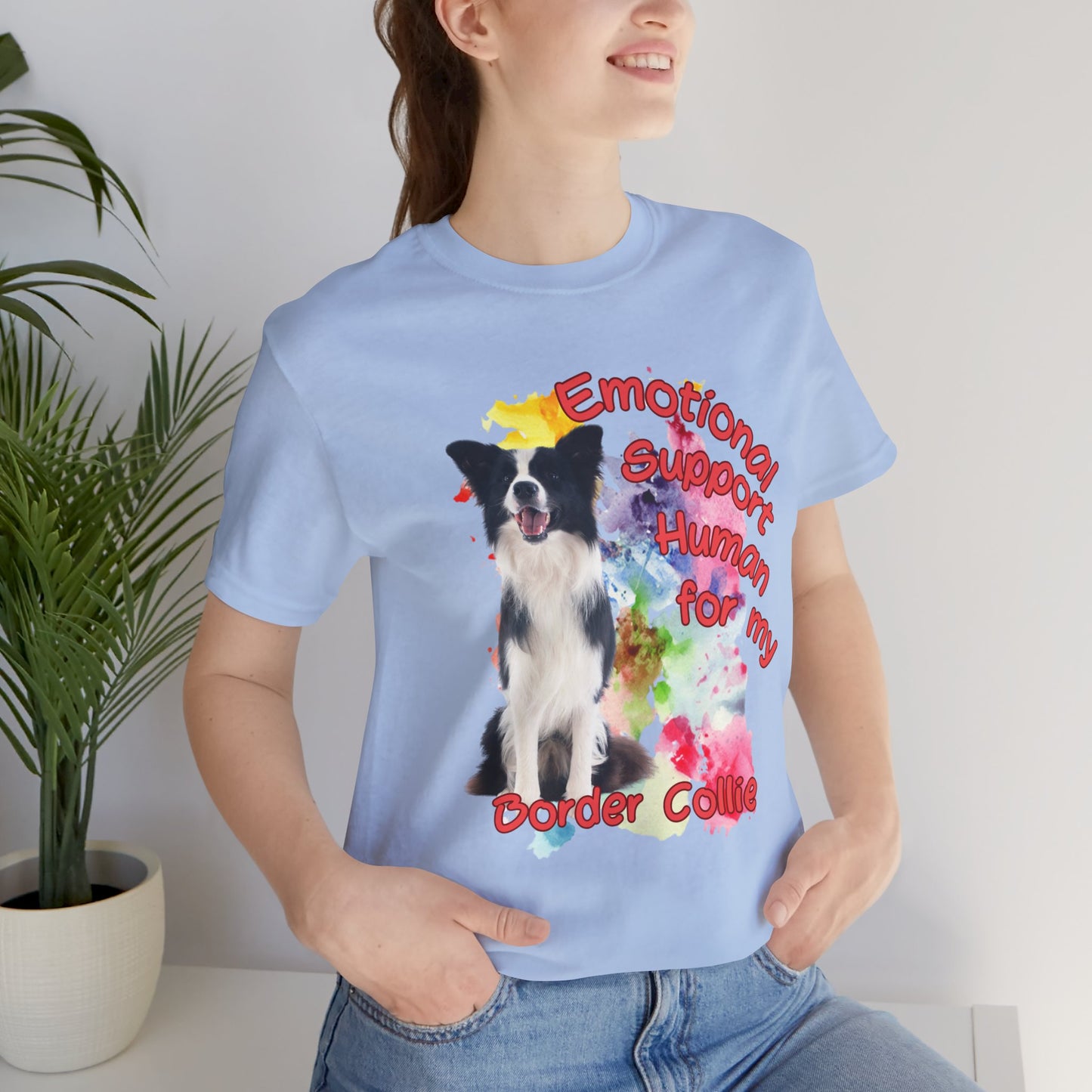 Emotional Support Human Border Collie T-Shirt for Dog Lovers