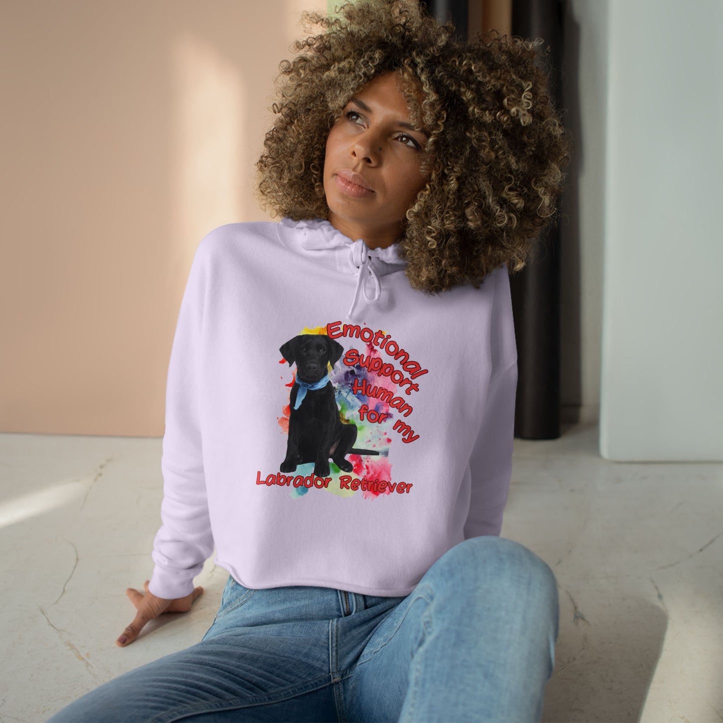 Emotional Support Human for my Labrador Retriever Crop Hoodie - Perfect Gift for Dog Lovers