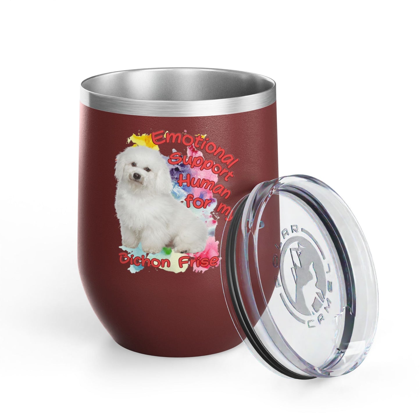 Emotional Support Human for my Bichon Frise Wine Tumbler