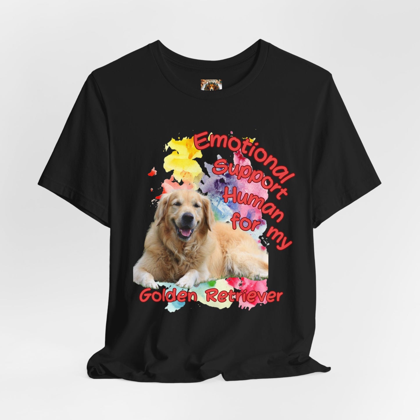Emotional Support Dog Lover Tee - Unisex Jersey Short Sleeve Shirt for Golden Retriever Owners