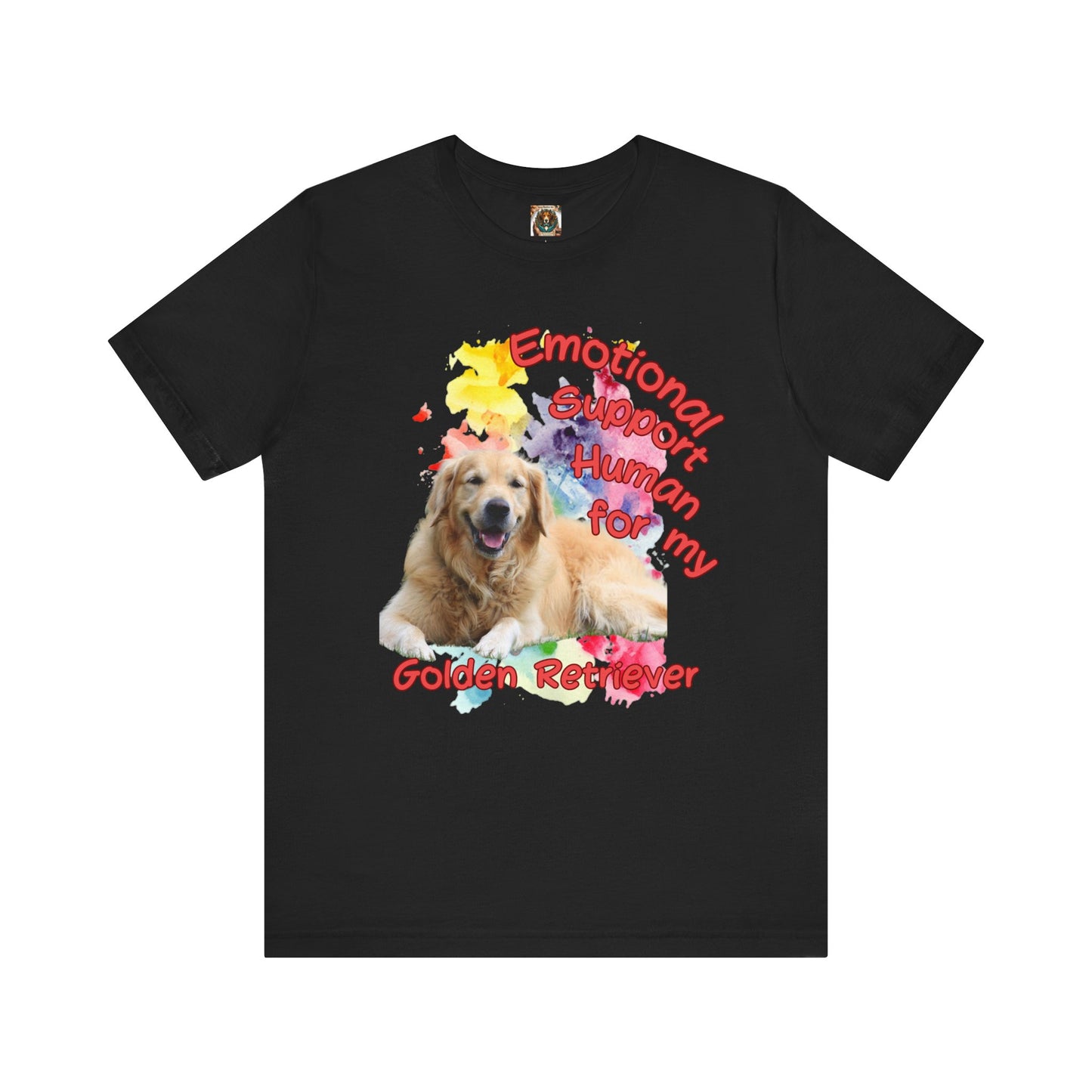 Emotional Support Dog Lover Tee - Unisex Jersey Short Sleeve Shirt for Golden Retriever Owners