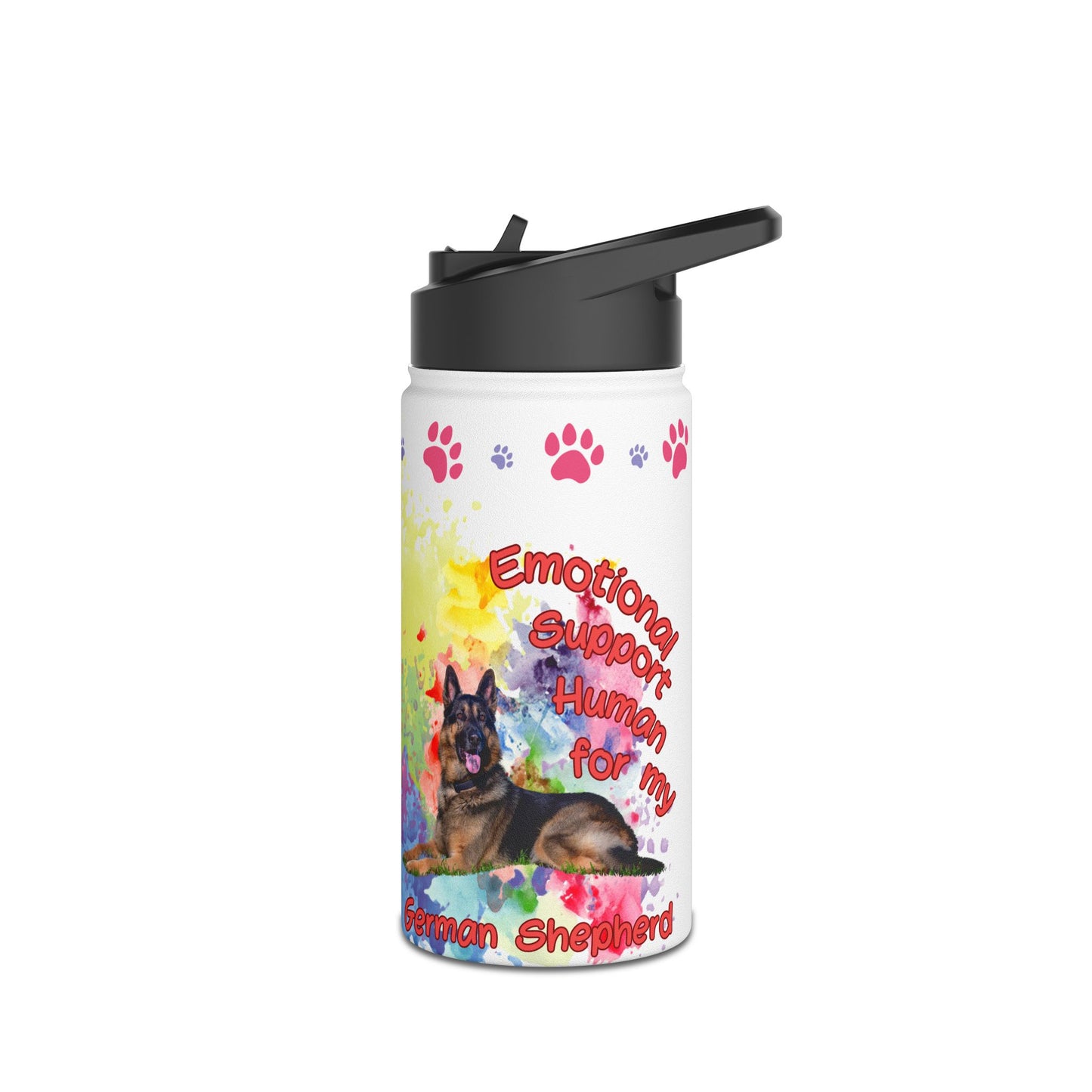 Emotional Support Human for my German Shepherd Sports Water bottle