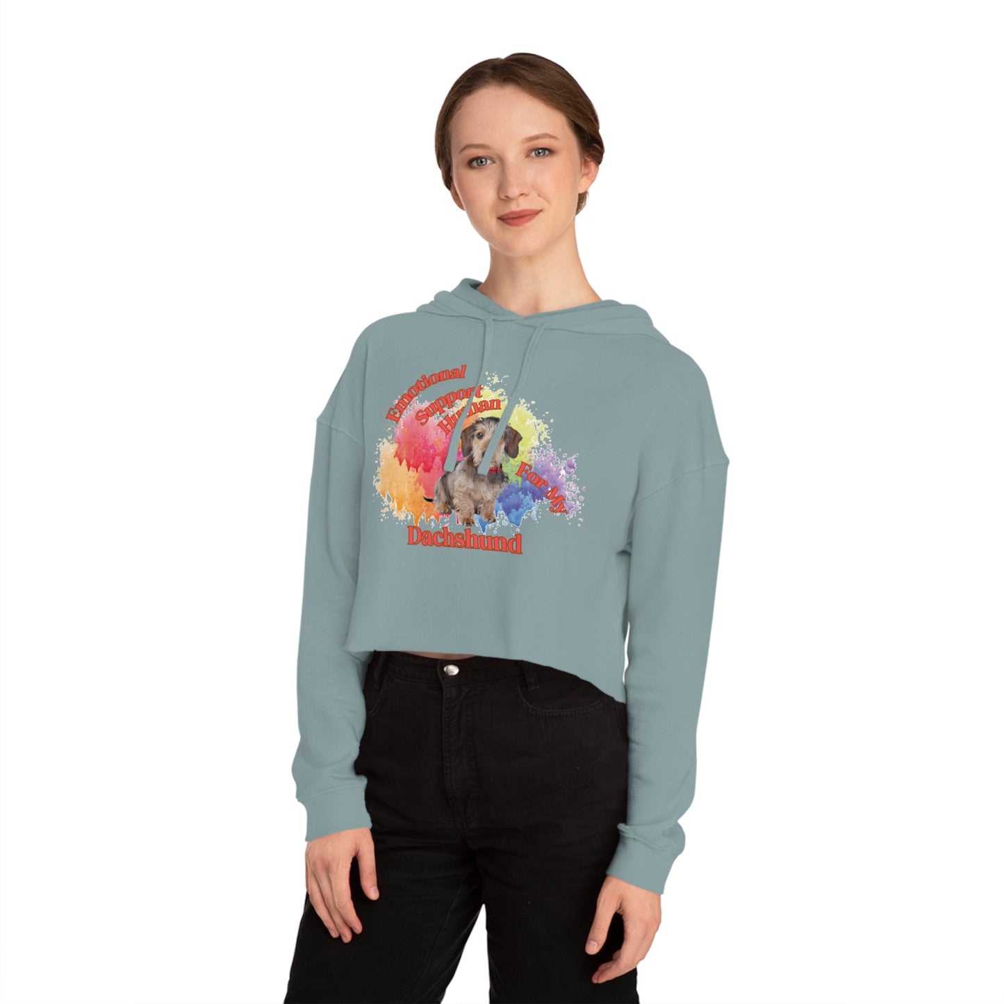 Emotional Support Human for my Dachshund cropped Hoodie
