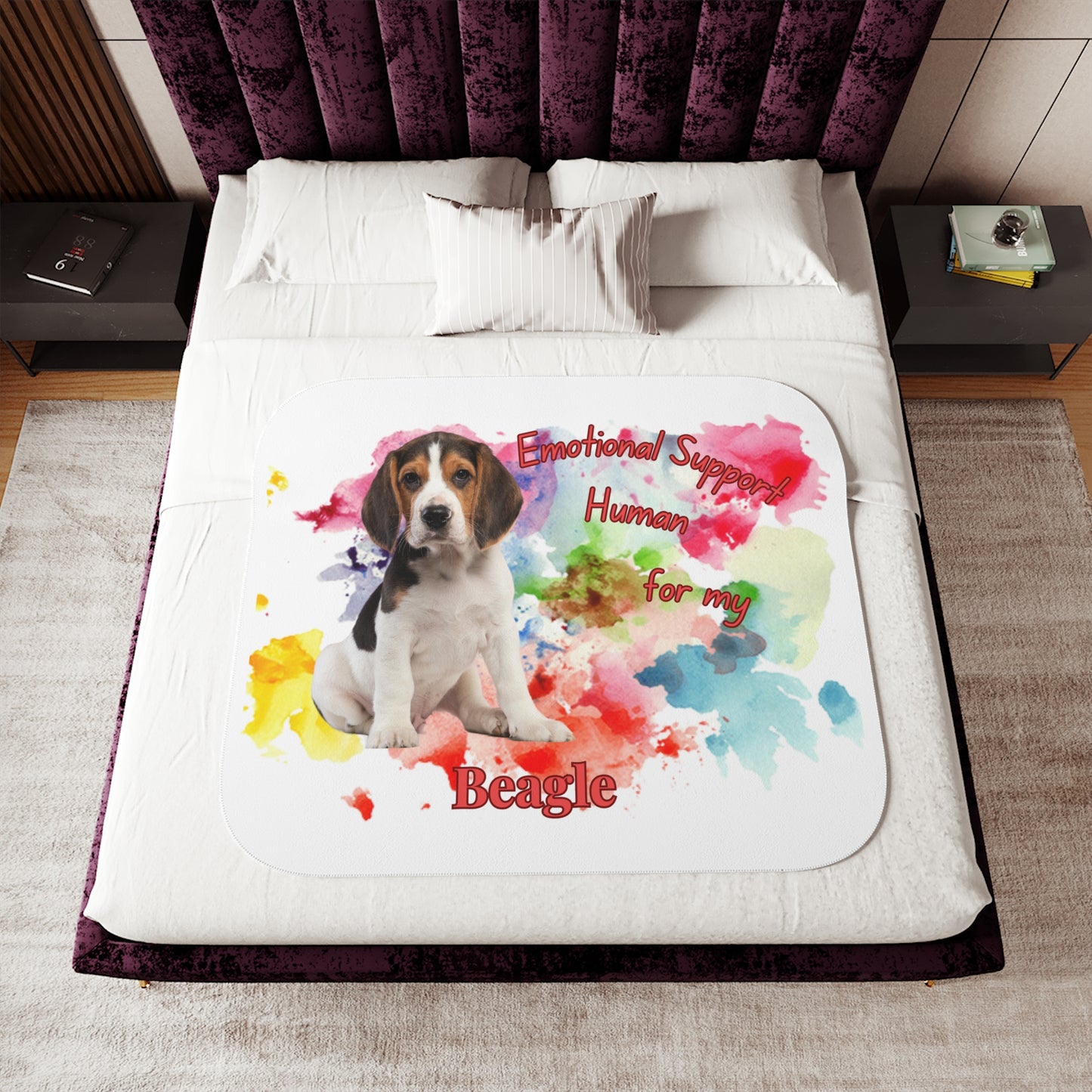 Emotional Support Human for my Beagle - Cozy Sherpa Blanket