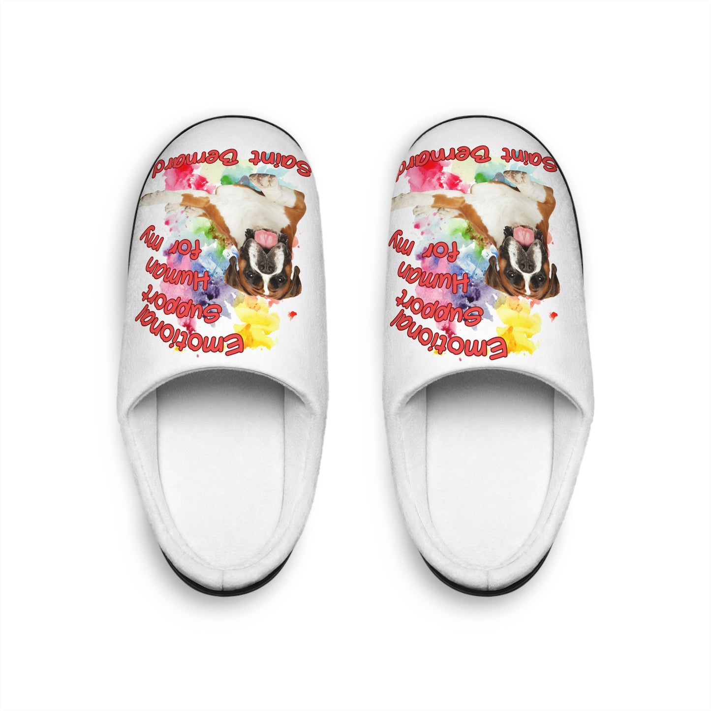 Emotional Support Human Women's Indoor Slipper - Saint Bernard Design