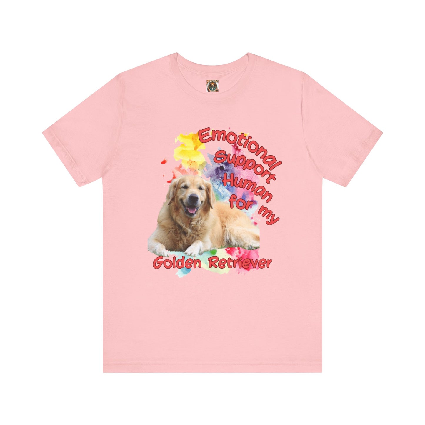 Emotional Support Dog Lover Tee - Unisex Jersey Short Sleeve Shirt for Golden Retriever Owners