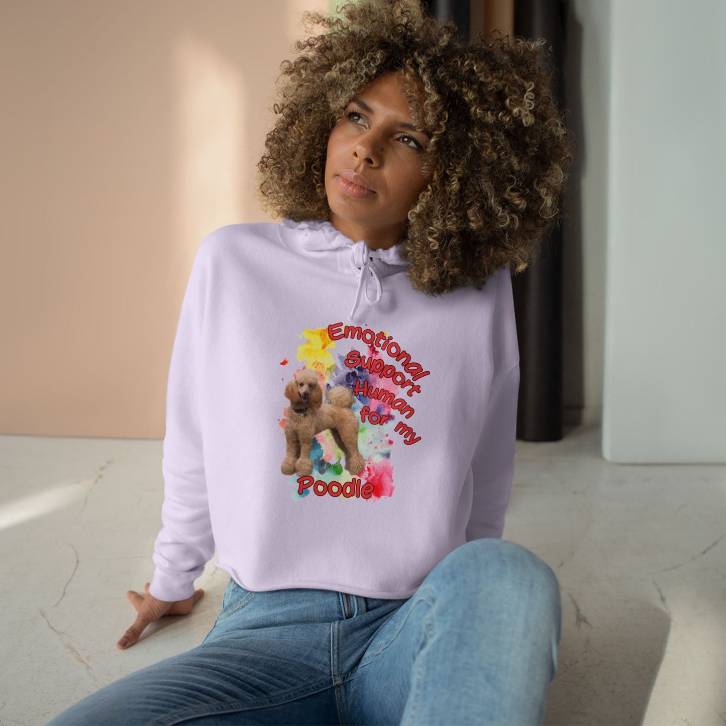 Emotional Support Human for my Standard Poodle Crop Hoodie - Cute Dog Lover Sweatshirt