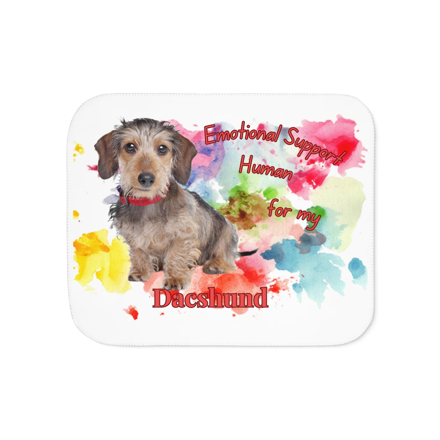 Wire Haired Dachshund Emotional Support Sherpa Blanket - Cozy Pet Lover Gift