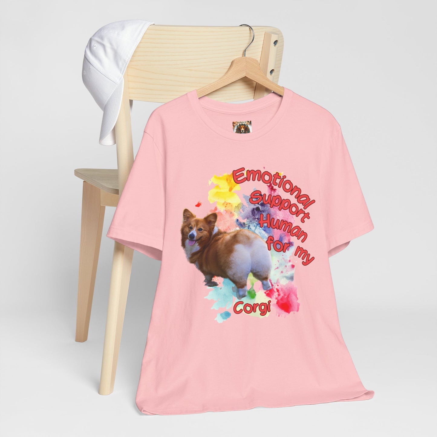 Emotional Support Human Corgi Tee - Unisex Jersey Short Sleeve Shirt