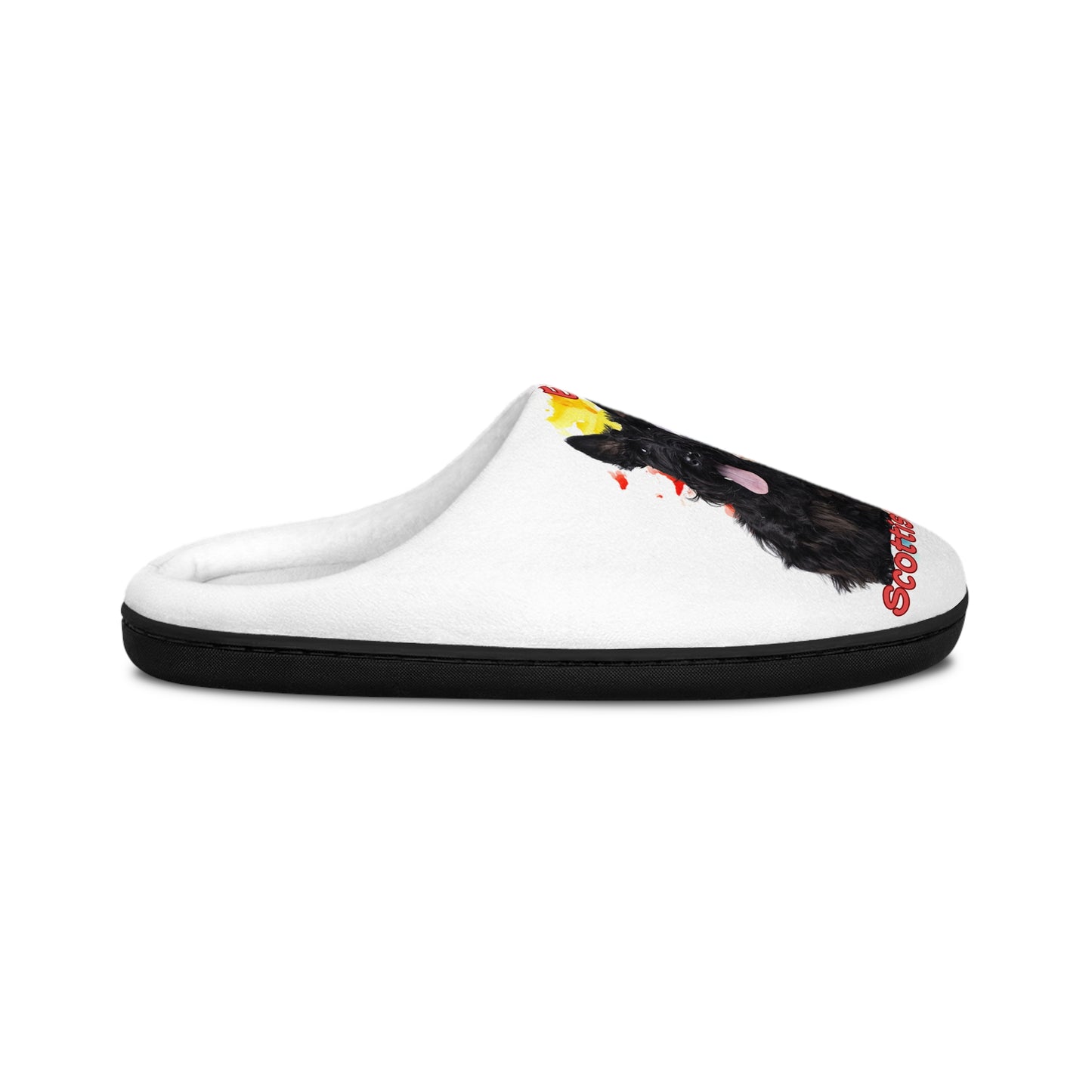 Emotional Support Human Women's Indoor Slippers - Scottish Terrier Design