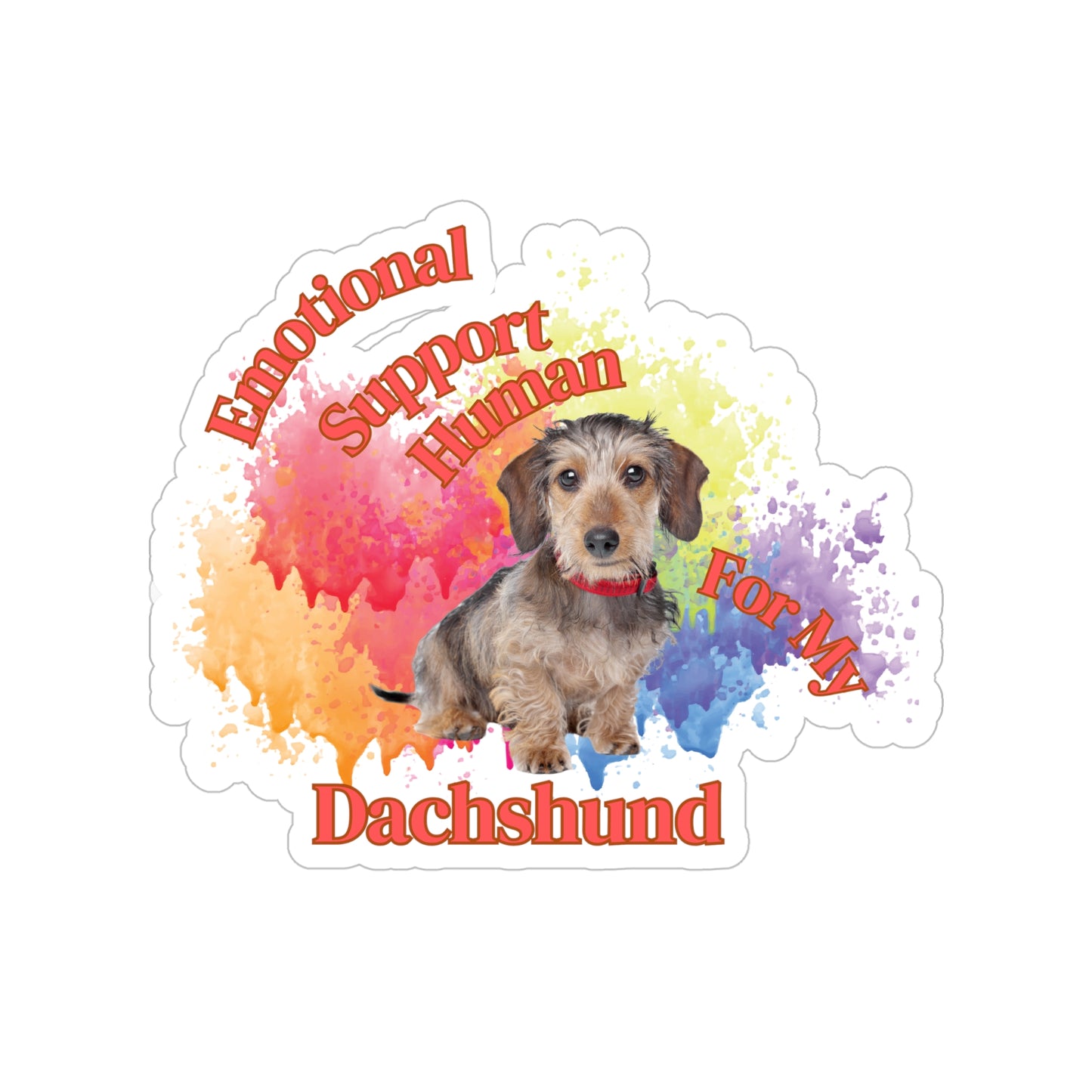 Emotional Support Human for my Dachshund, Wire Haired, Sticker
