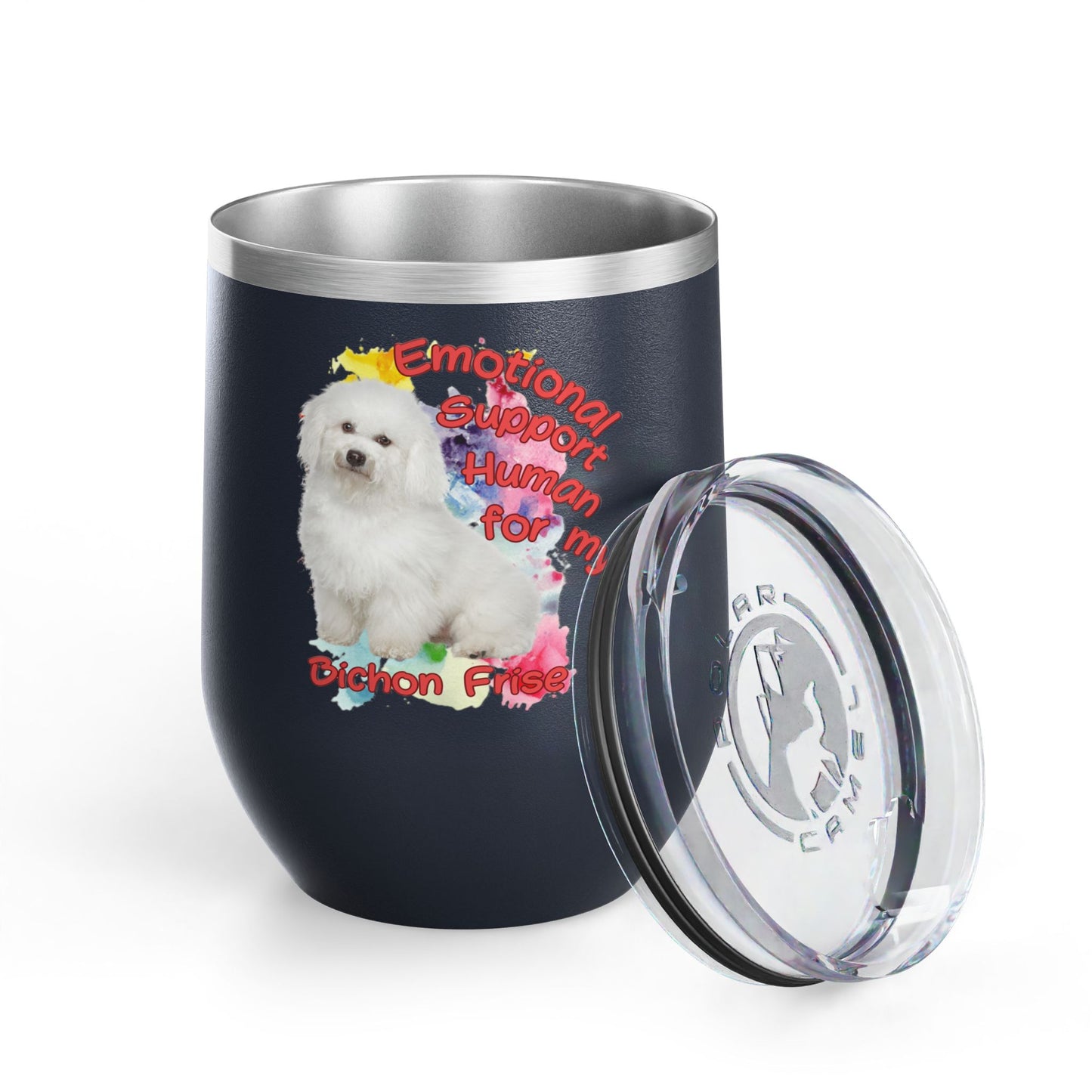 Emotional Support Human for my Bichon Frise Wine Tumbler