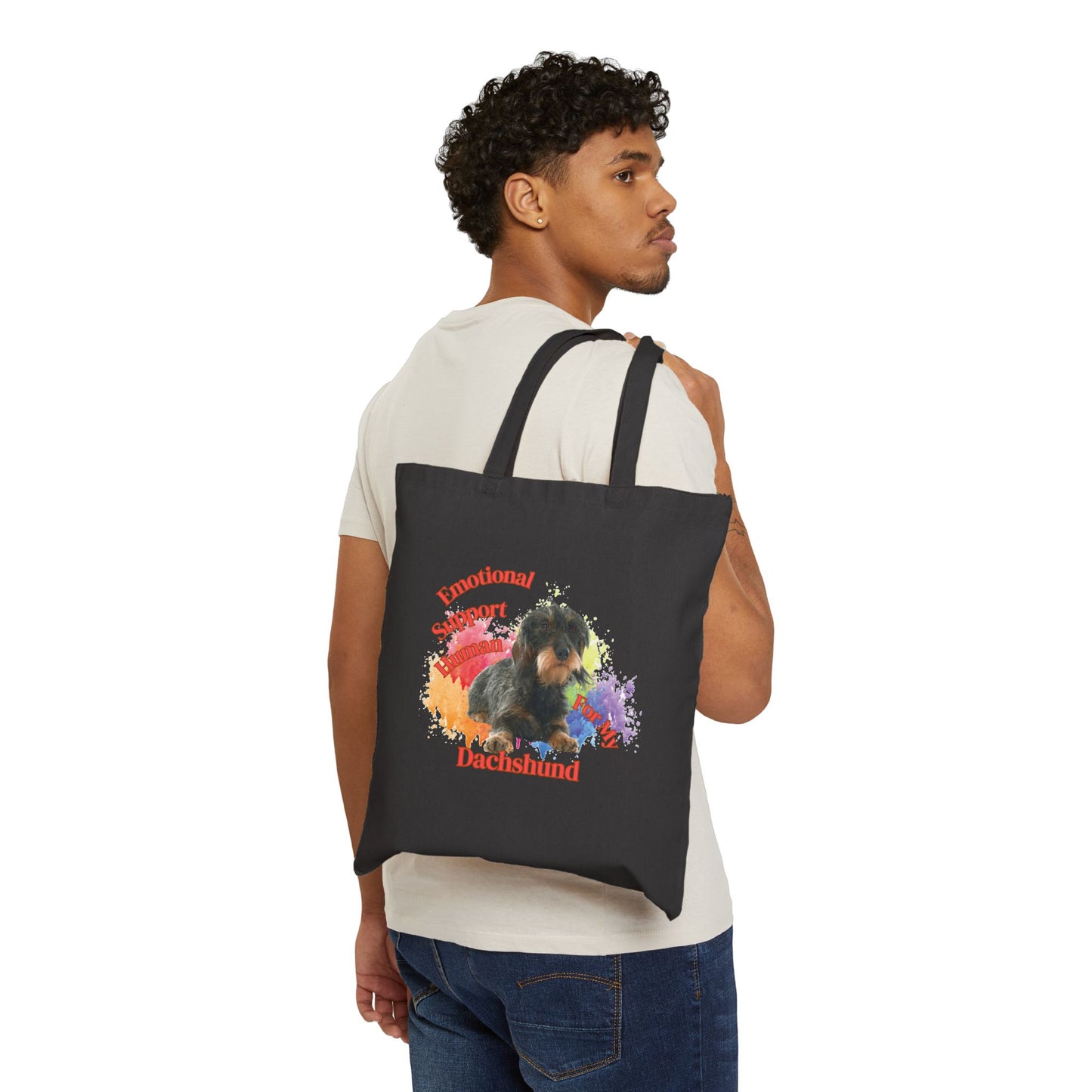 Emotional Support Human for my Dachshund, Wire Haired, Tote Bag