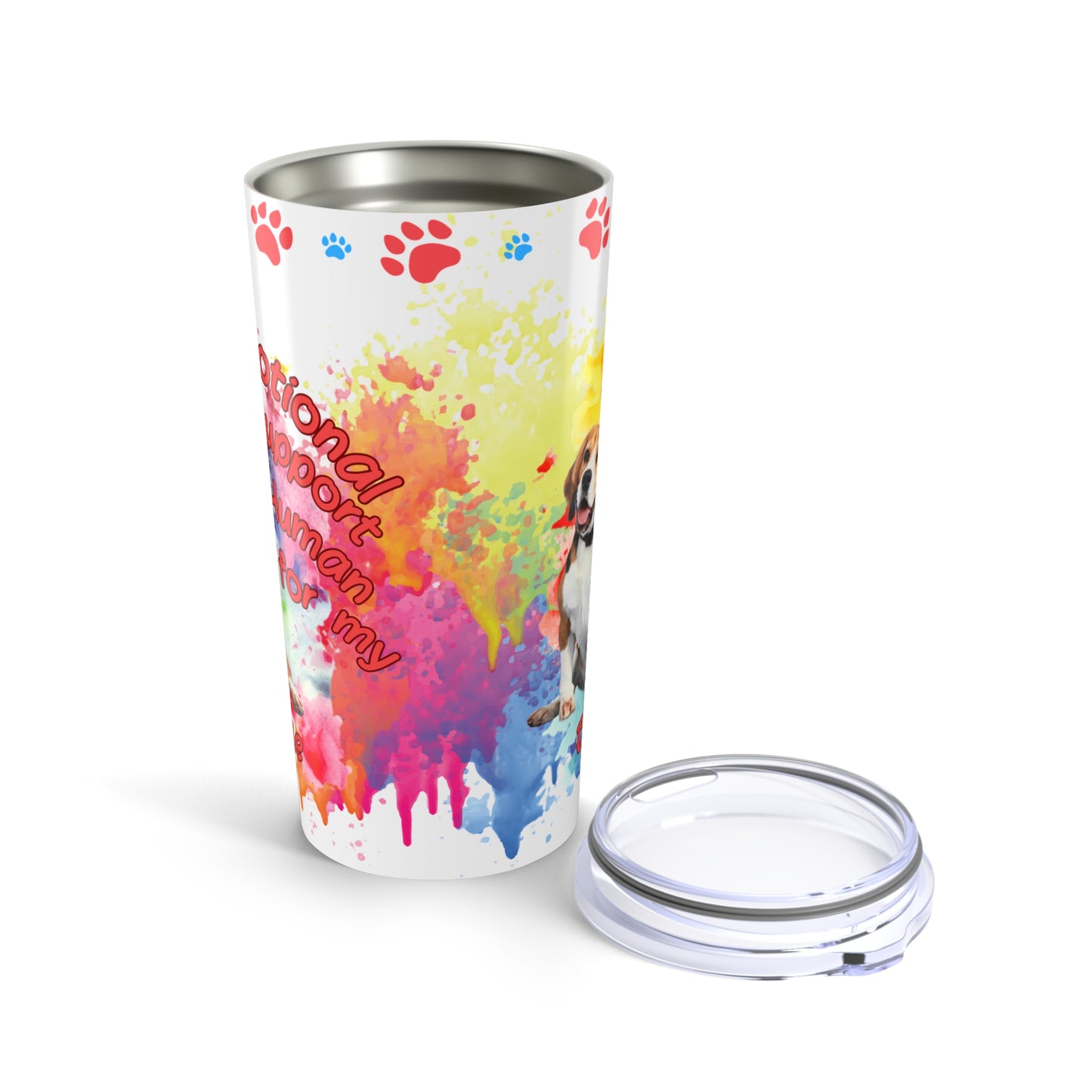 Emotional Support Human for my Beagle Stainless Steel Coffee Tumbler