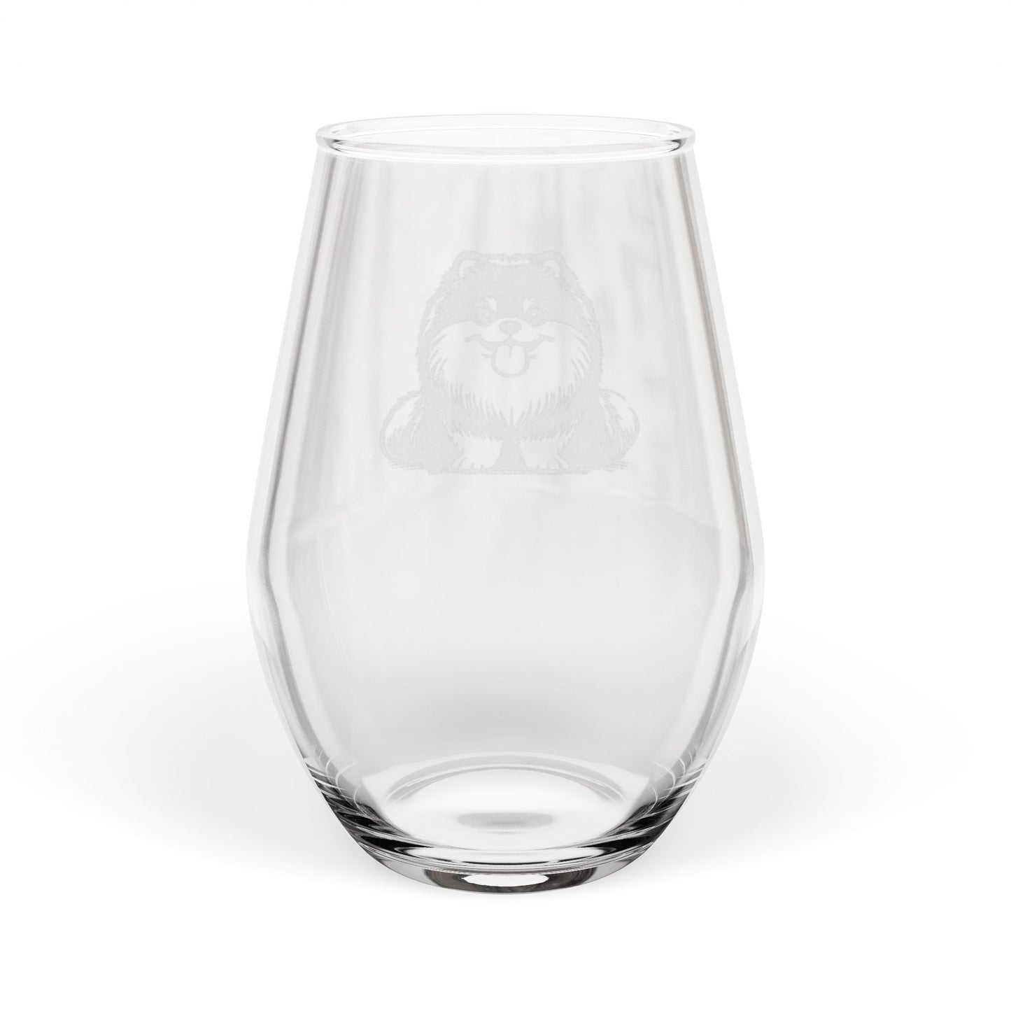 Pomsky Sketch and Serve Engraved Stemless Wineglass