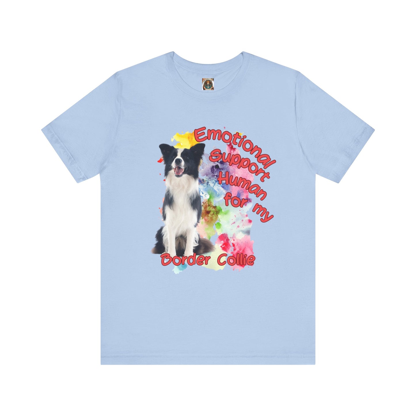 Emotional Support Human Border Collie T-Shirt for Dog Lovers