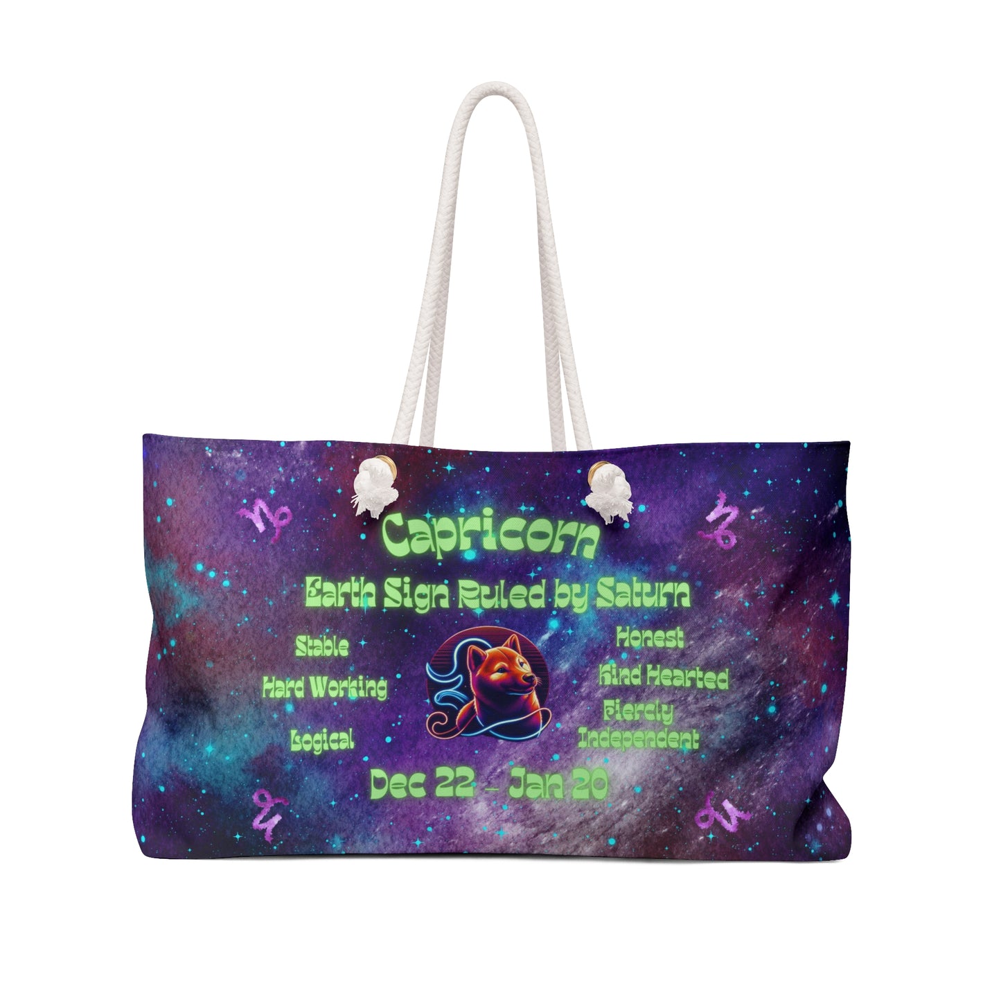 Celestial Zodiac Capricorn as Shiba Inu Weekender Bag - Dog Breed Zodiac