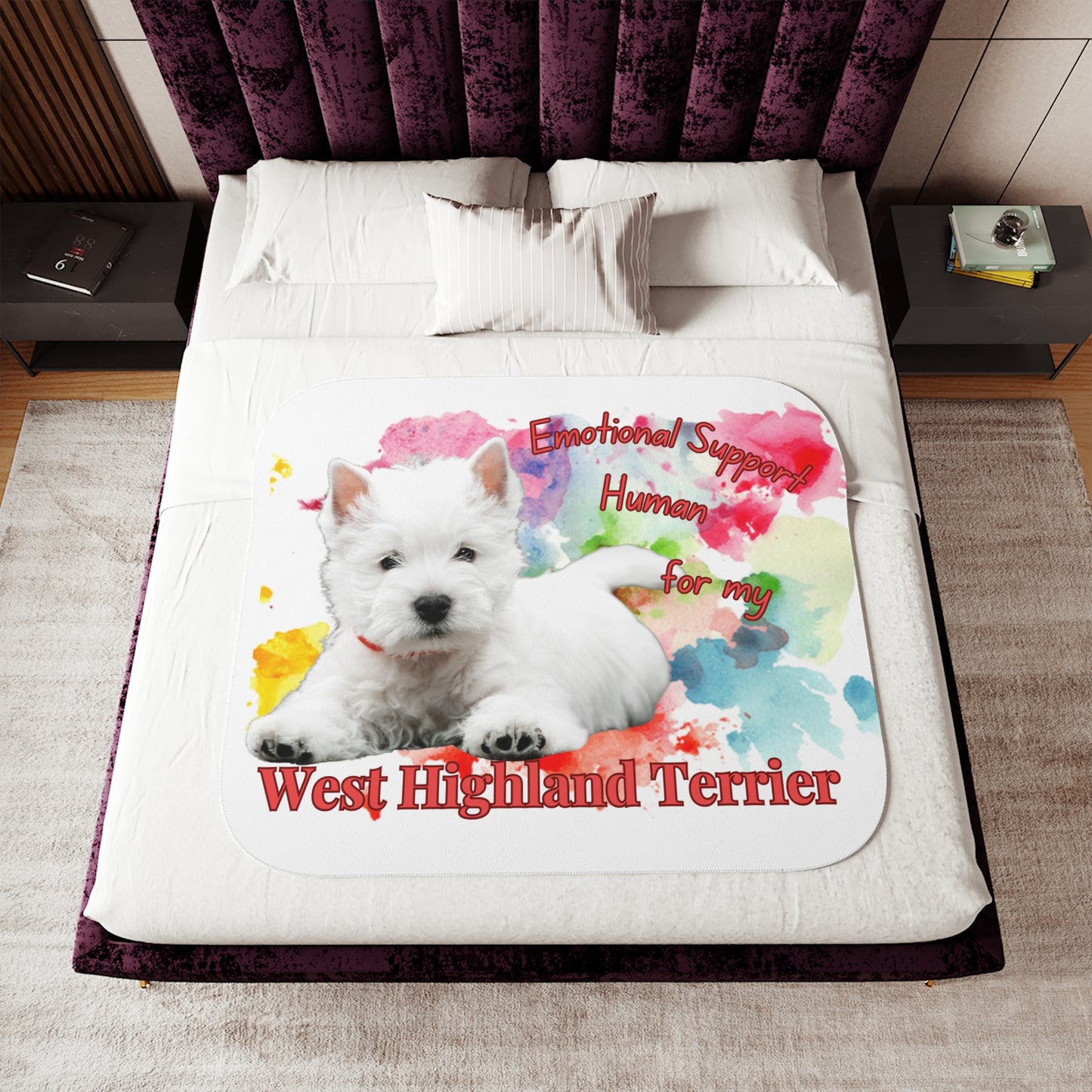 Emotional Support Human Sherpa Blanket – West Highland Terrier Design