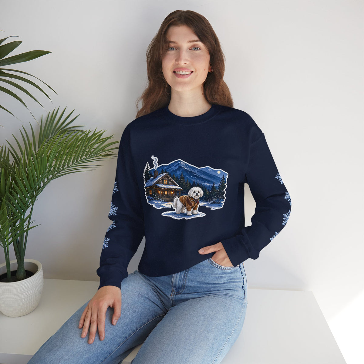 Maltese Smoky Mountain Christmas Sweatshirt