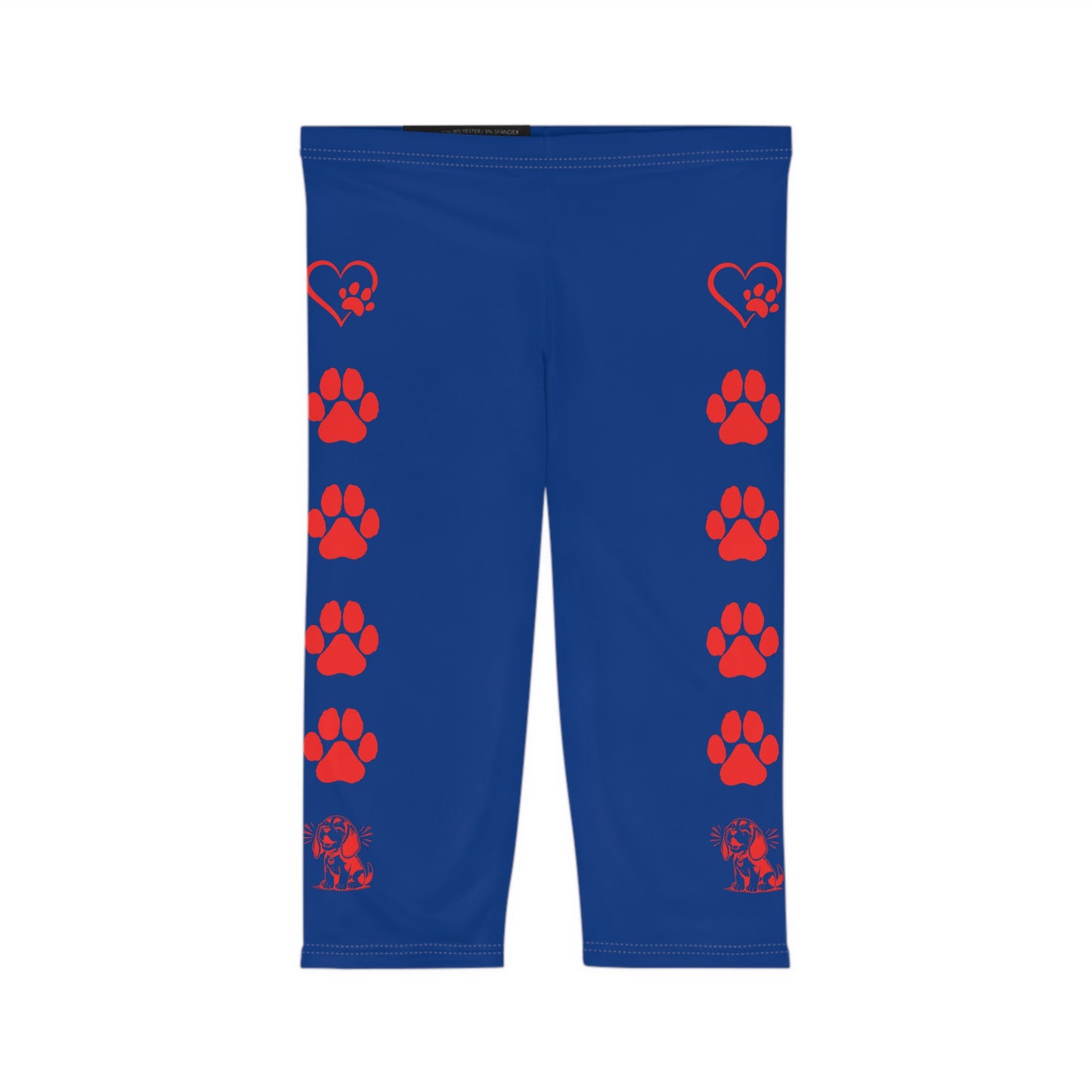 Paw Print Capri Leggings, Cute Workout Pants, Pet Lover Apparel, Animal-Themed Activewear, Gift for Dog Moms, Casual Leggings