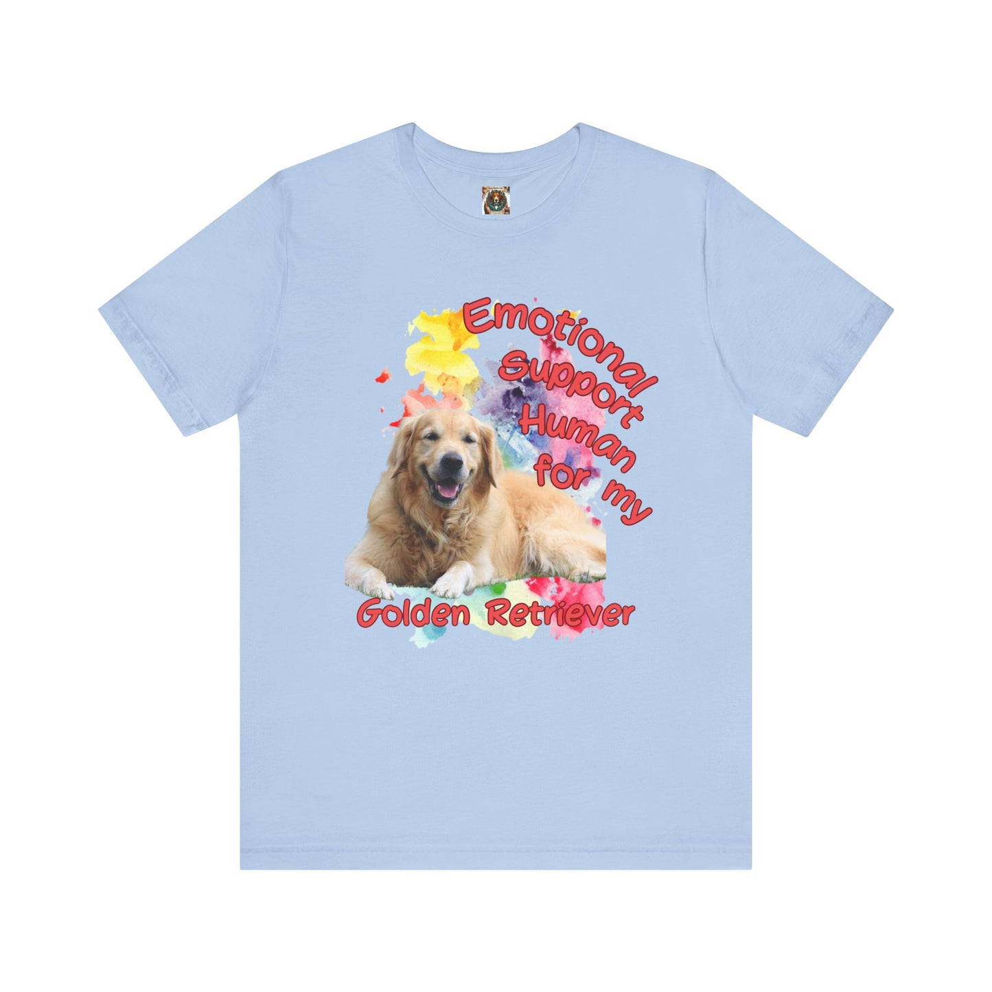 Emotional Support Dog Lover Tee - Unisex Jersey Short Sleeve Shirt for Golden Retriever Owners