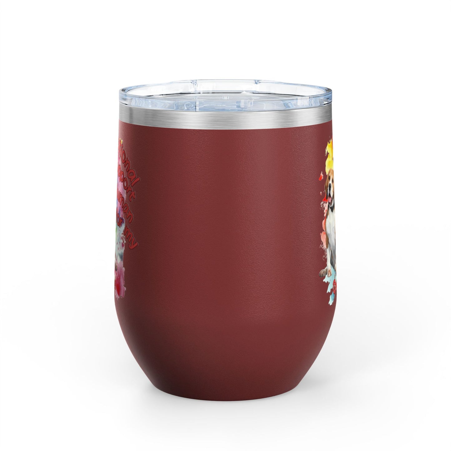 Emotional Support Human for my Beagle Wine Tumbler