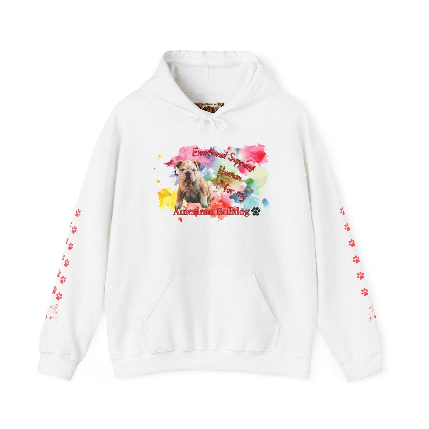 American Bulldog Emotional Support Human Unisex Heavy Blend™ Hooded Sweatshirt